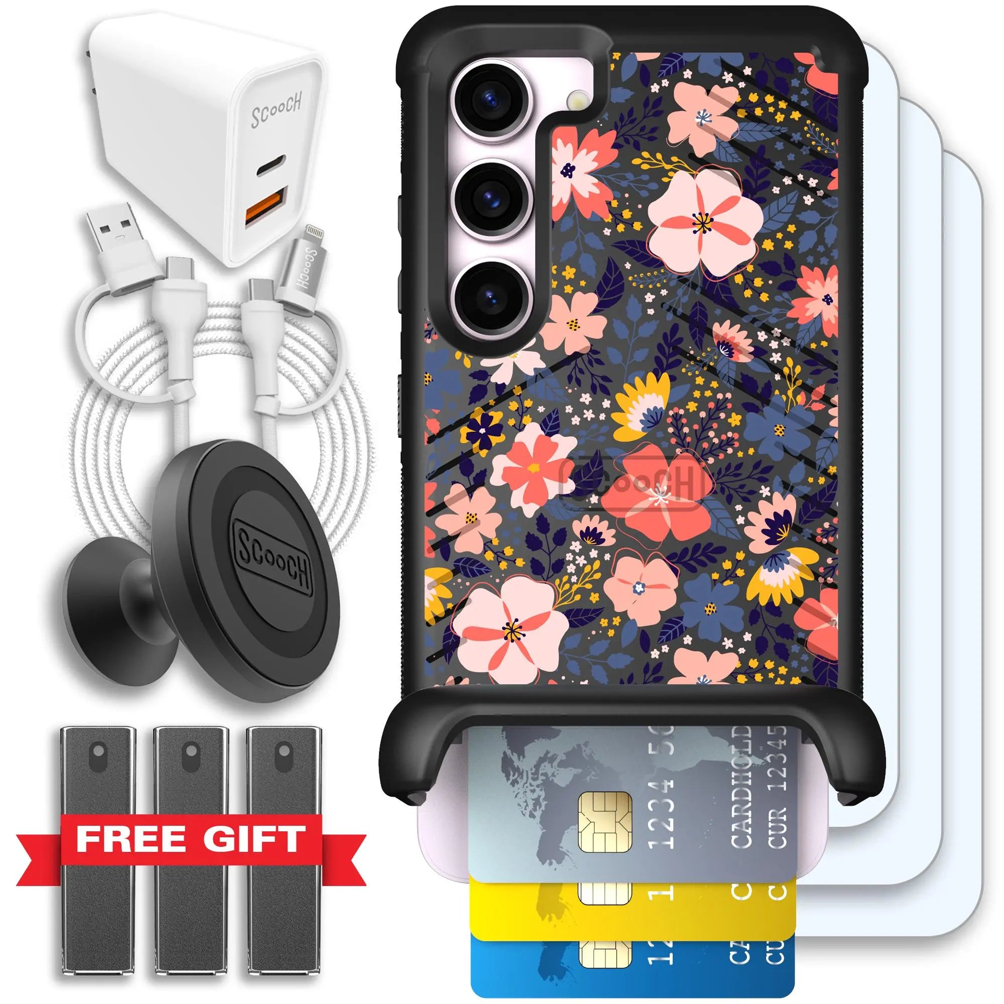 Scooch-Wingmate Ultimate Bundle for Samsung Galaxy S23-Wildflowers