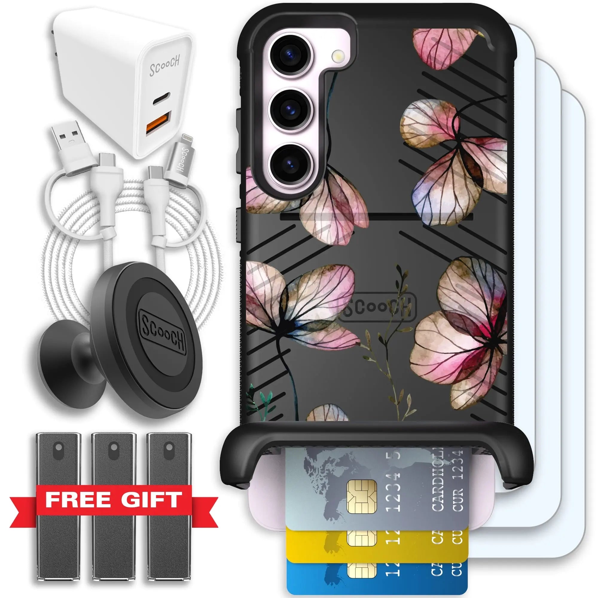 Scooch-Wingmate Ultimate Bundle for Samsung Galaxy S23+-Dried-Flowers