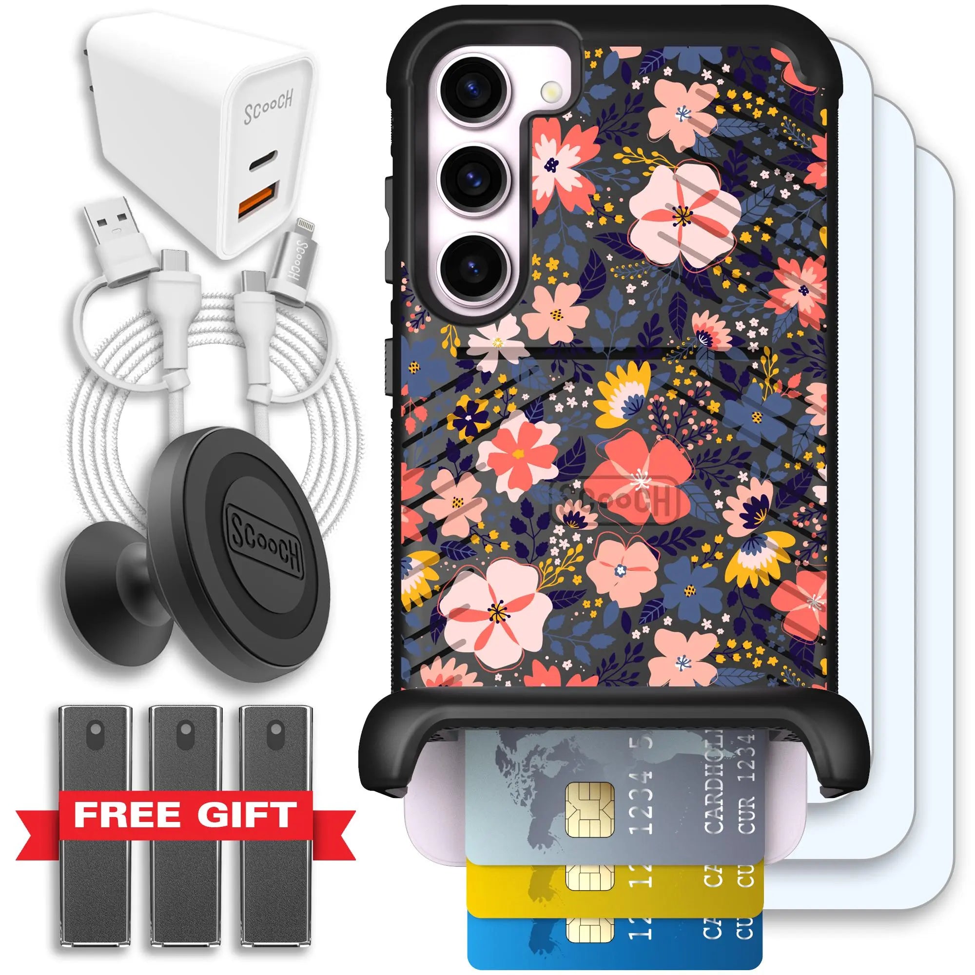 Scooch-Wingmate Ultimate Bundle for Samsung Galaxy S23+-Wildflowers