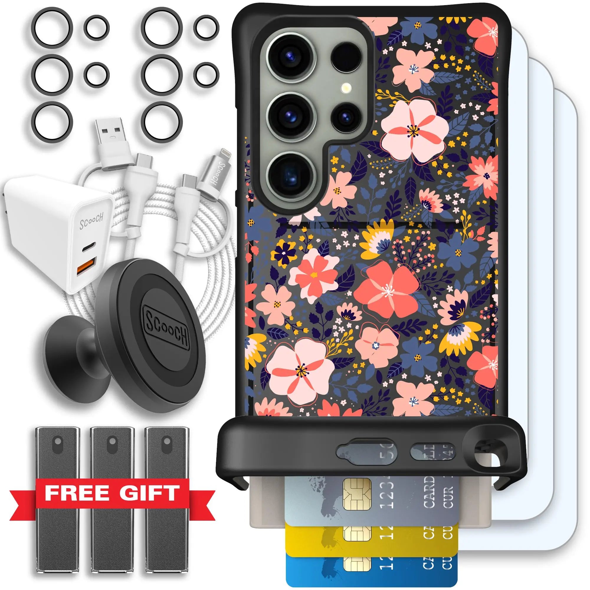 Scooch-Wingmate Ultimate Bundle for Samsung Galaxy S24 Ultra-Wildflowers