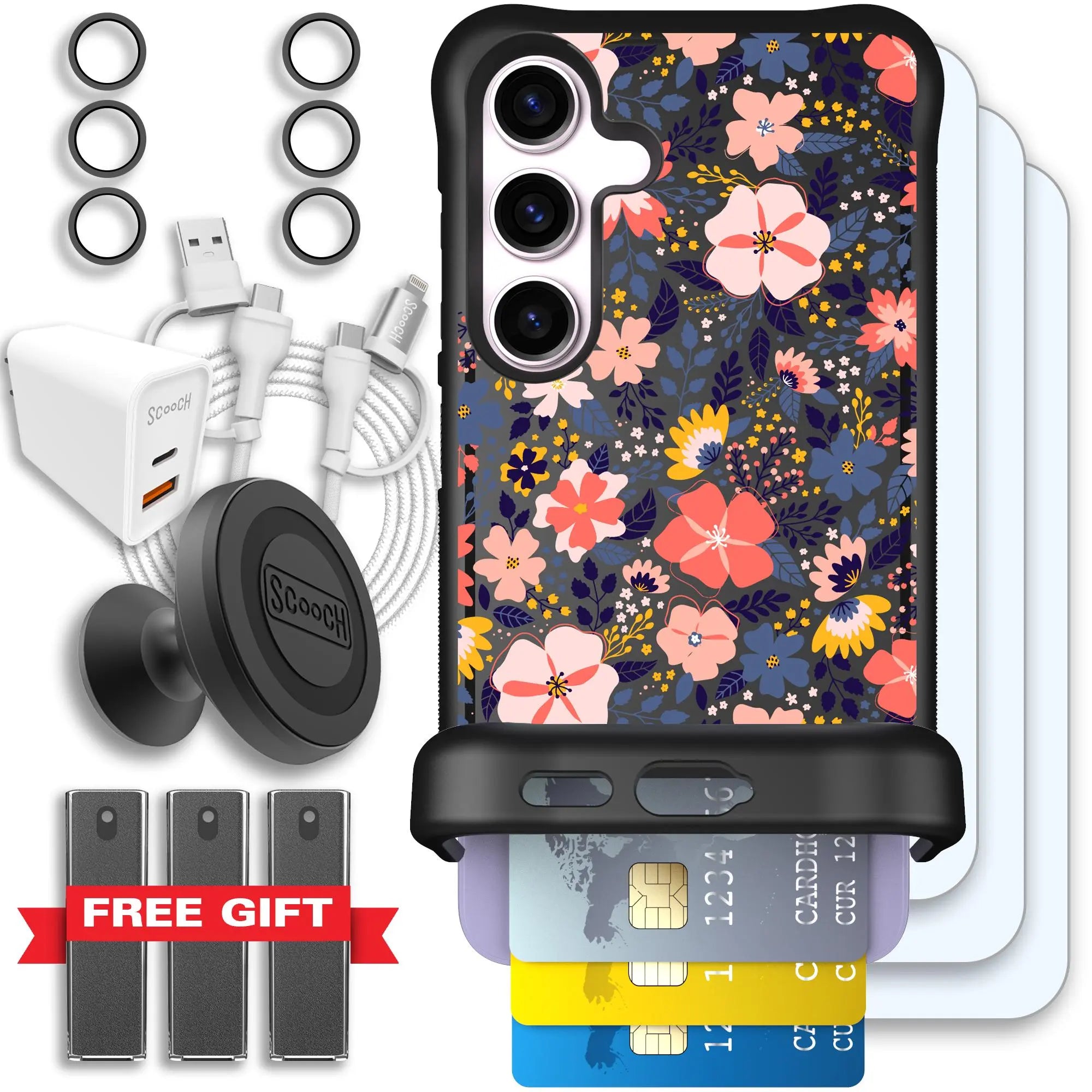 Scooch-Wingmate Ultimate Bundle for Samsung Galaxy S24-Wildflowers