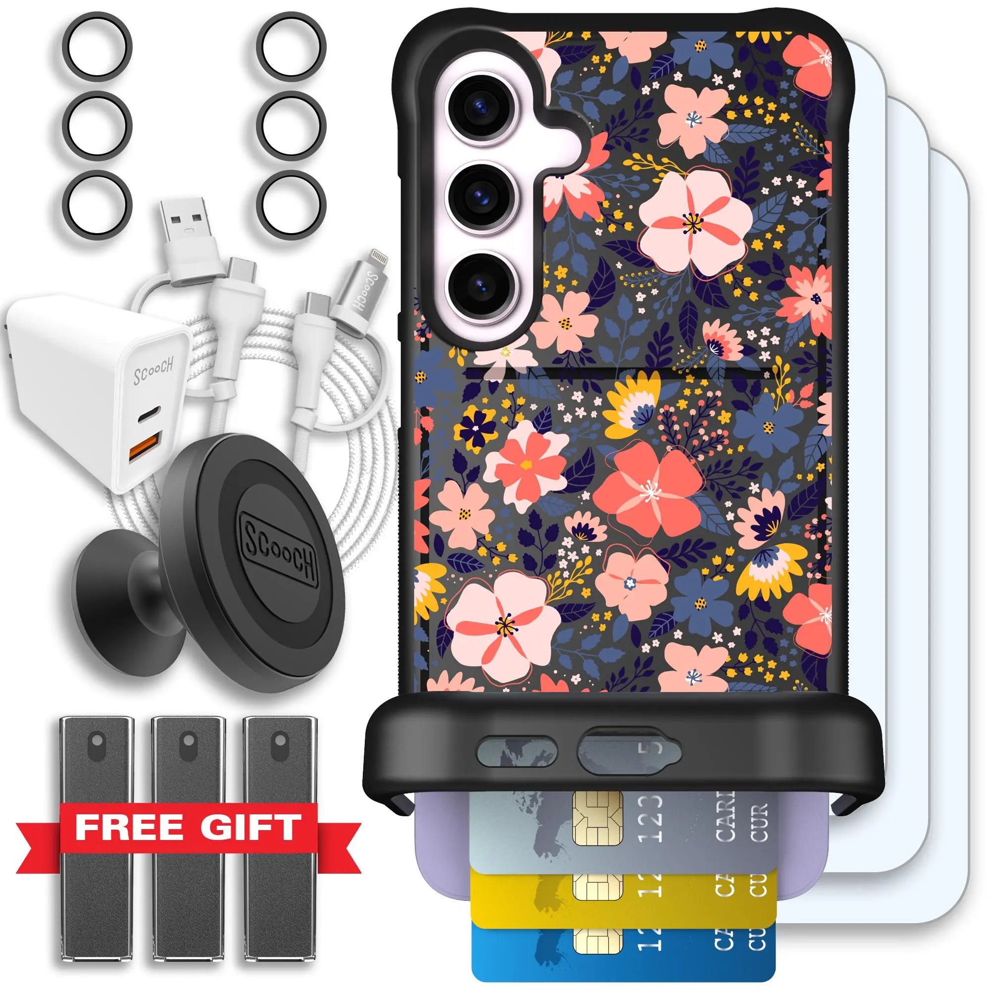 Scooch-Wingmate Ultimate Bundle for Samsung Galaxy S24+-Wildflowers