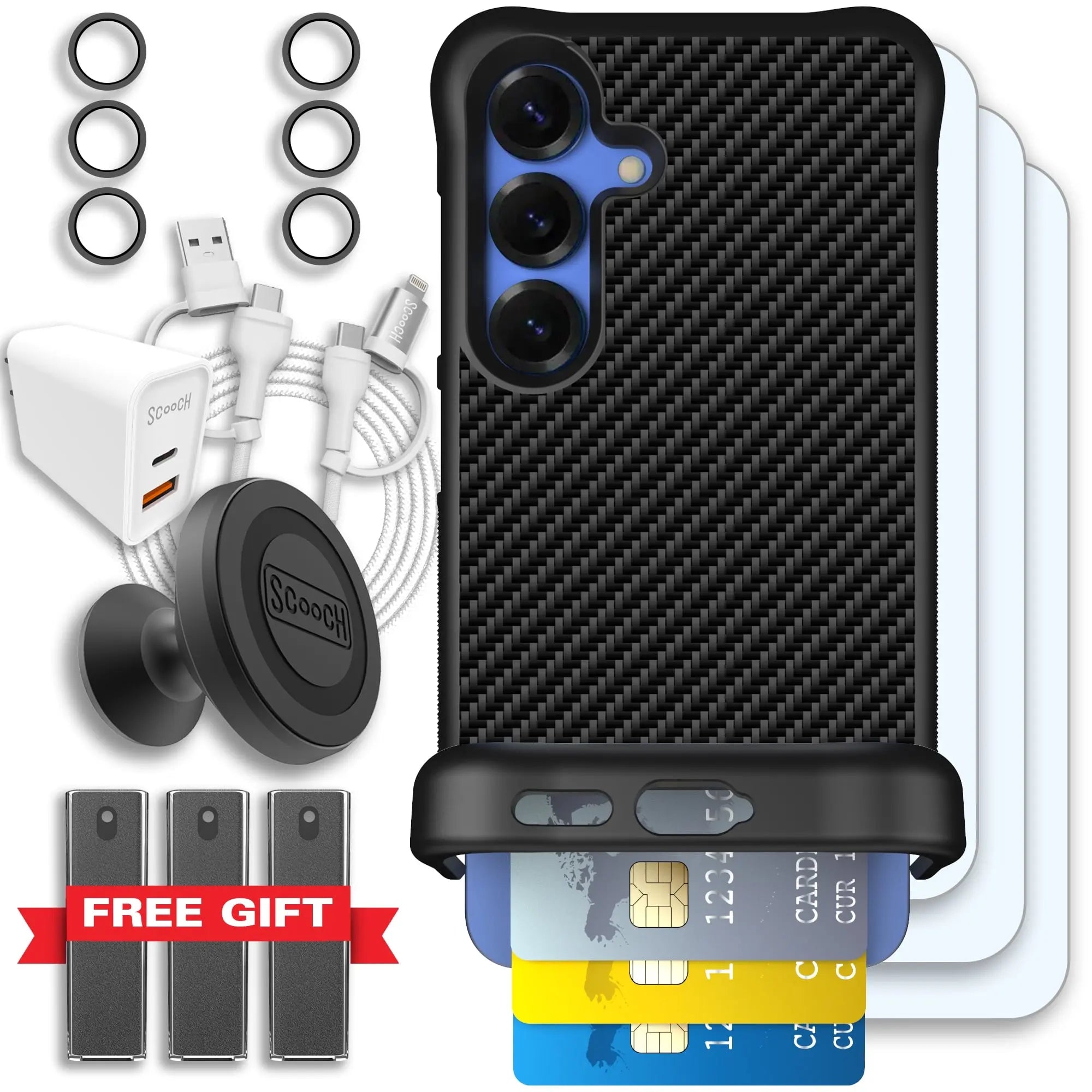 Scooch-Wingmate Ultimate Bundle for Samsung Galaxy S25-Carbon-Fiber