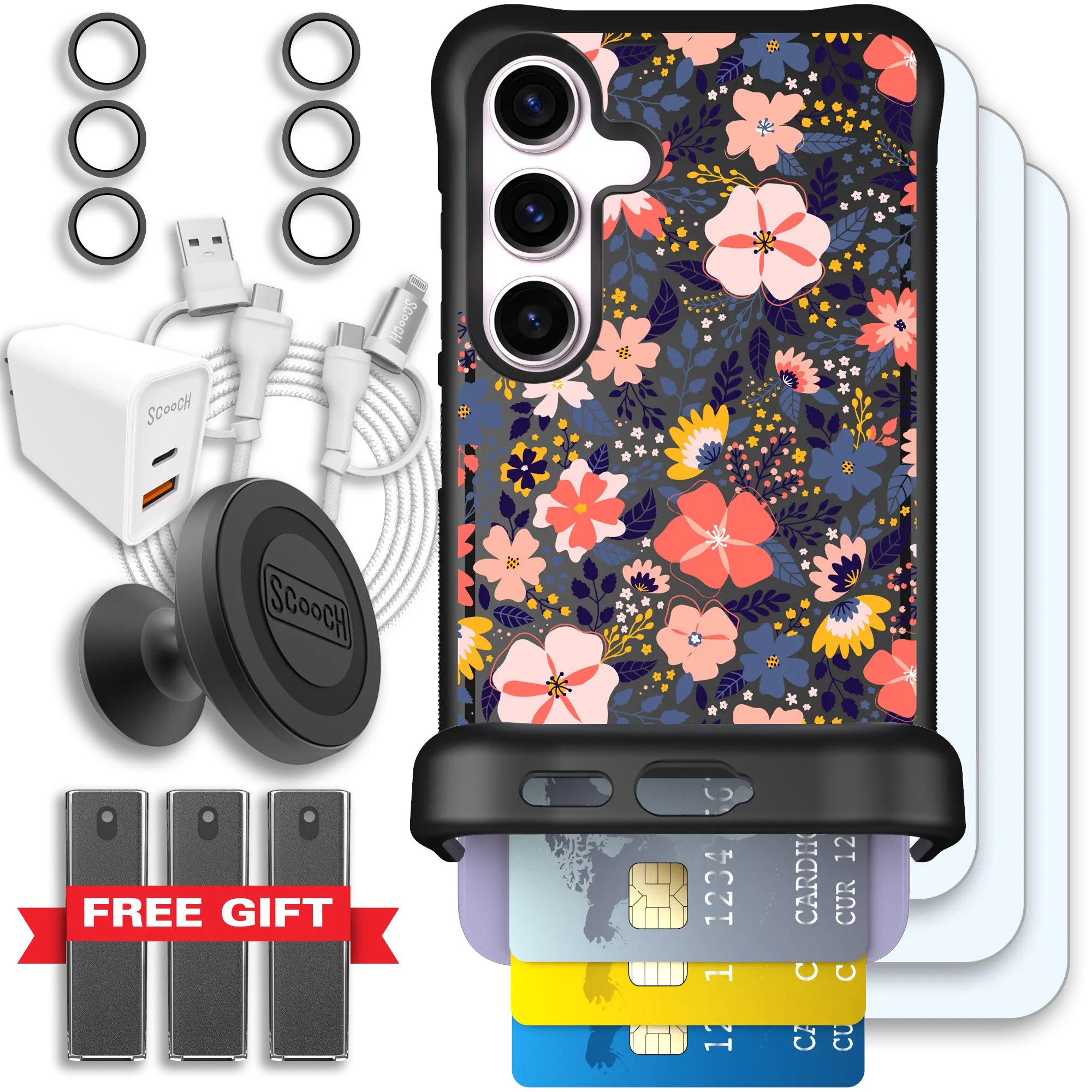 Scooch-Wingmate Ultimate Bundle for Samsung Galaxy S25-Wildflowers