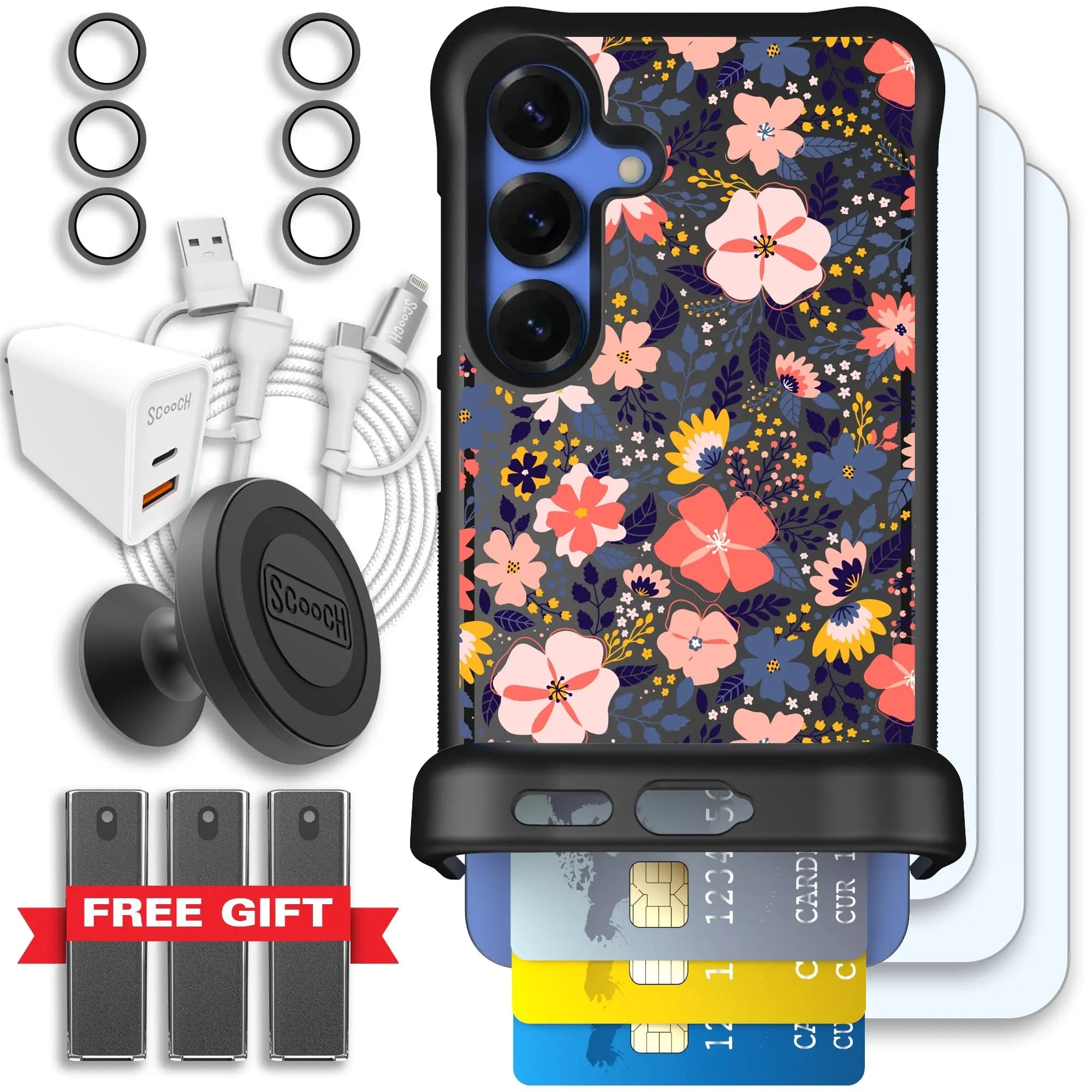 Scooch-Wingmate Ultimate Bundle for Samsung Galaxy S25-Wildflowers