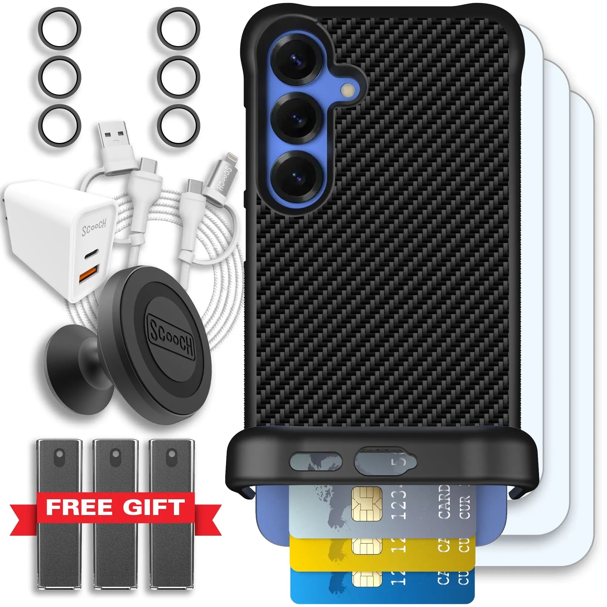 Scooch-Wingmate Ultimate Bundle for Samsung Galaxy S25+-Carbon-Fiber