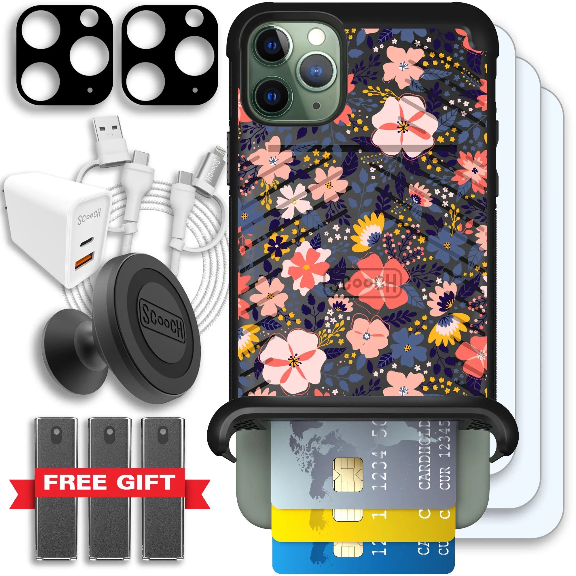 Scooch-Wingmate Ultimate Bundle for iPhone 11 Pro Max-Wildflowers