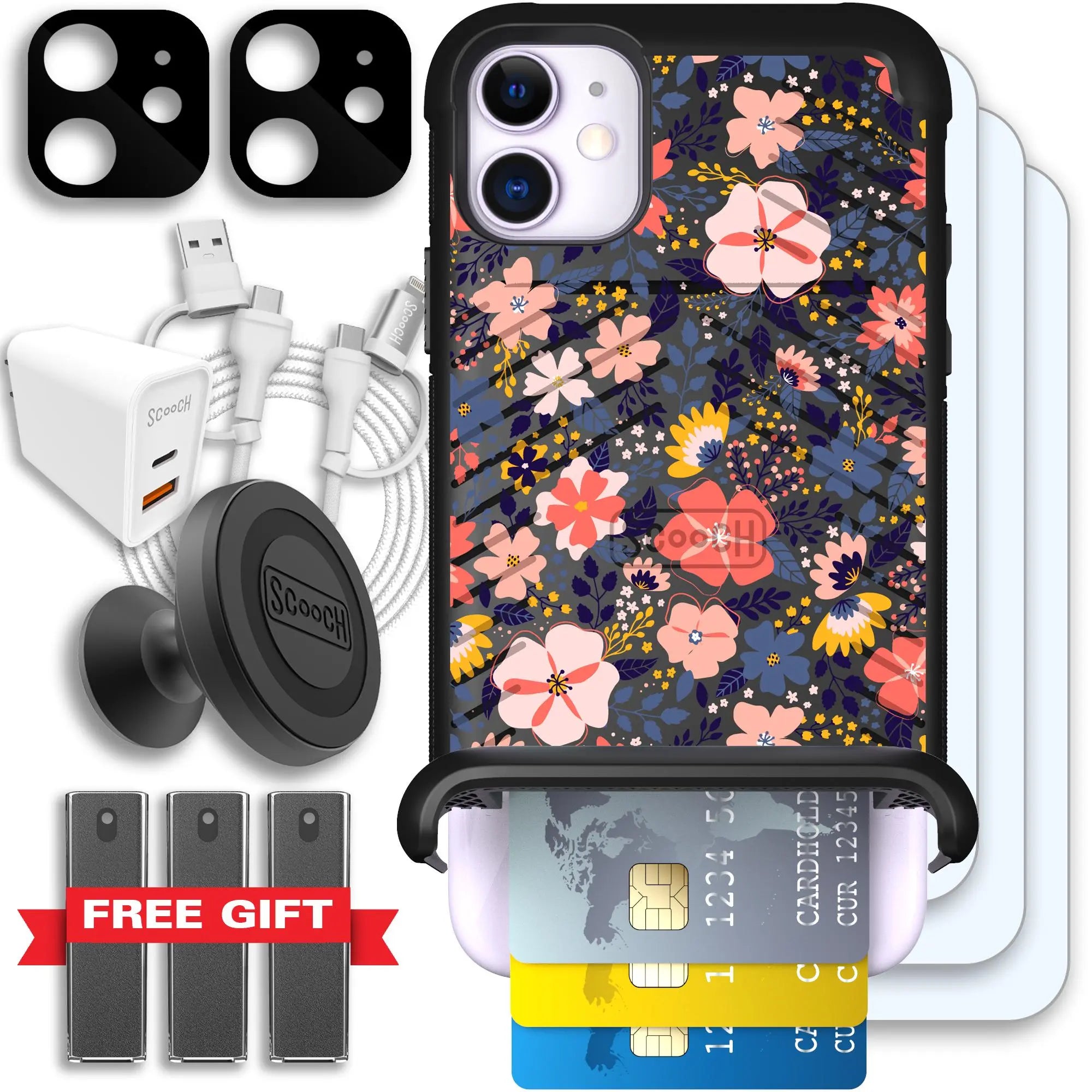 Scooch-Wingmate Ultimate Bundle for iPhone 11-Wildflowers