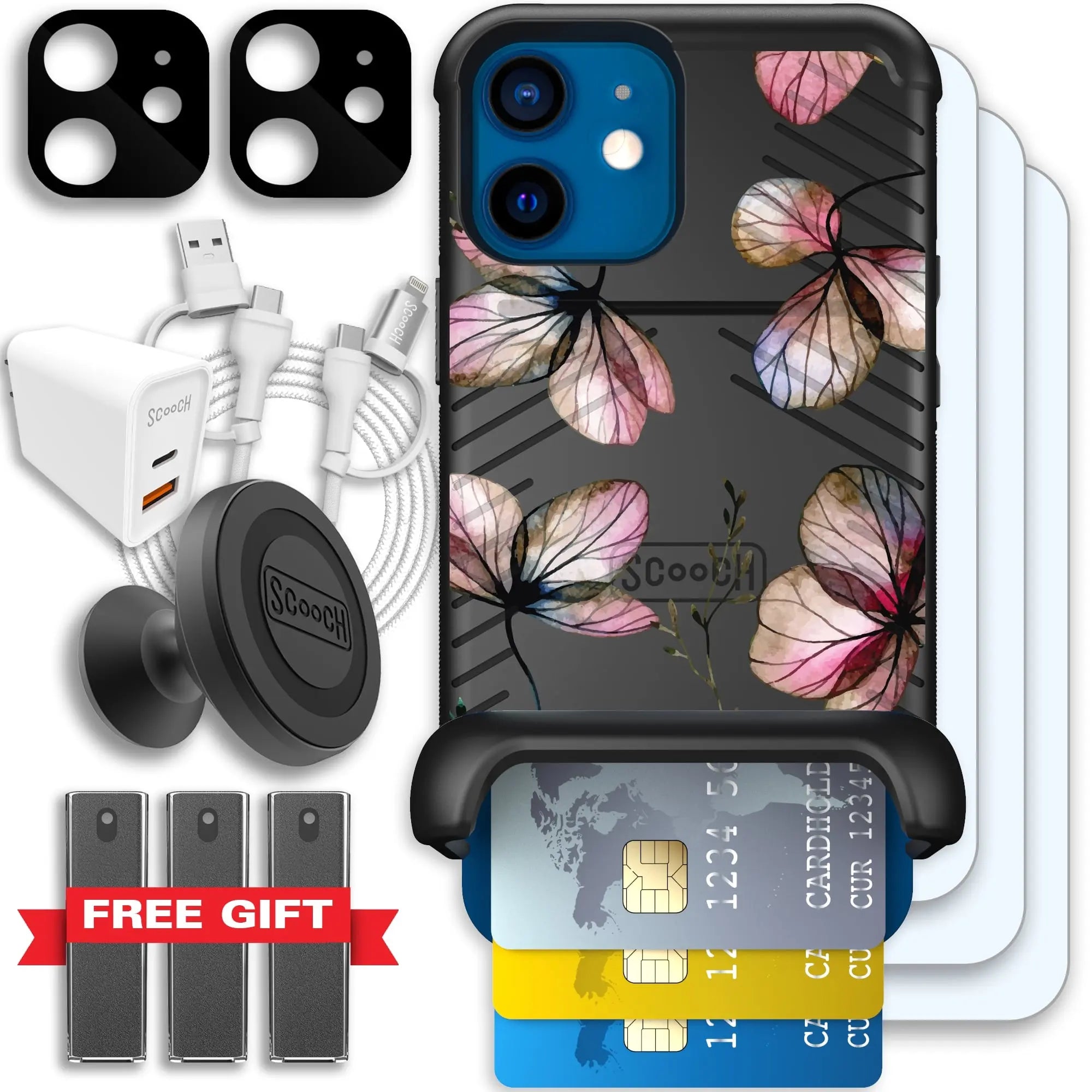 Scooch-Wingmate Ultimate Bundle for iPhone 12 Mini-Dried-Flowers