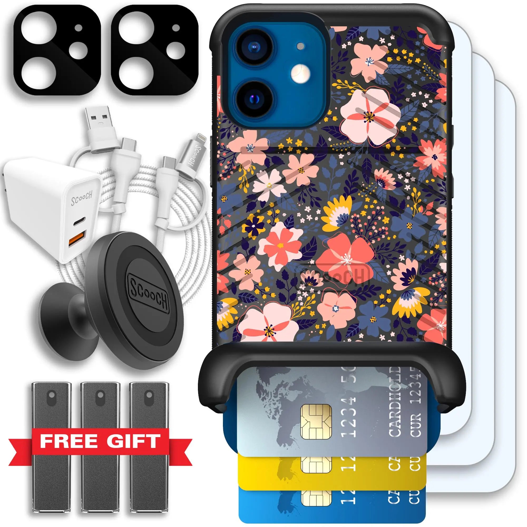 Scooch-Wingmate Ultimate Bundle for iPhone 12 Mini-Wildflowers