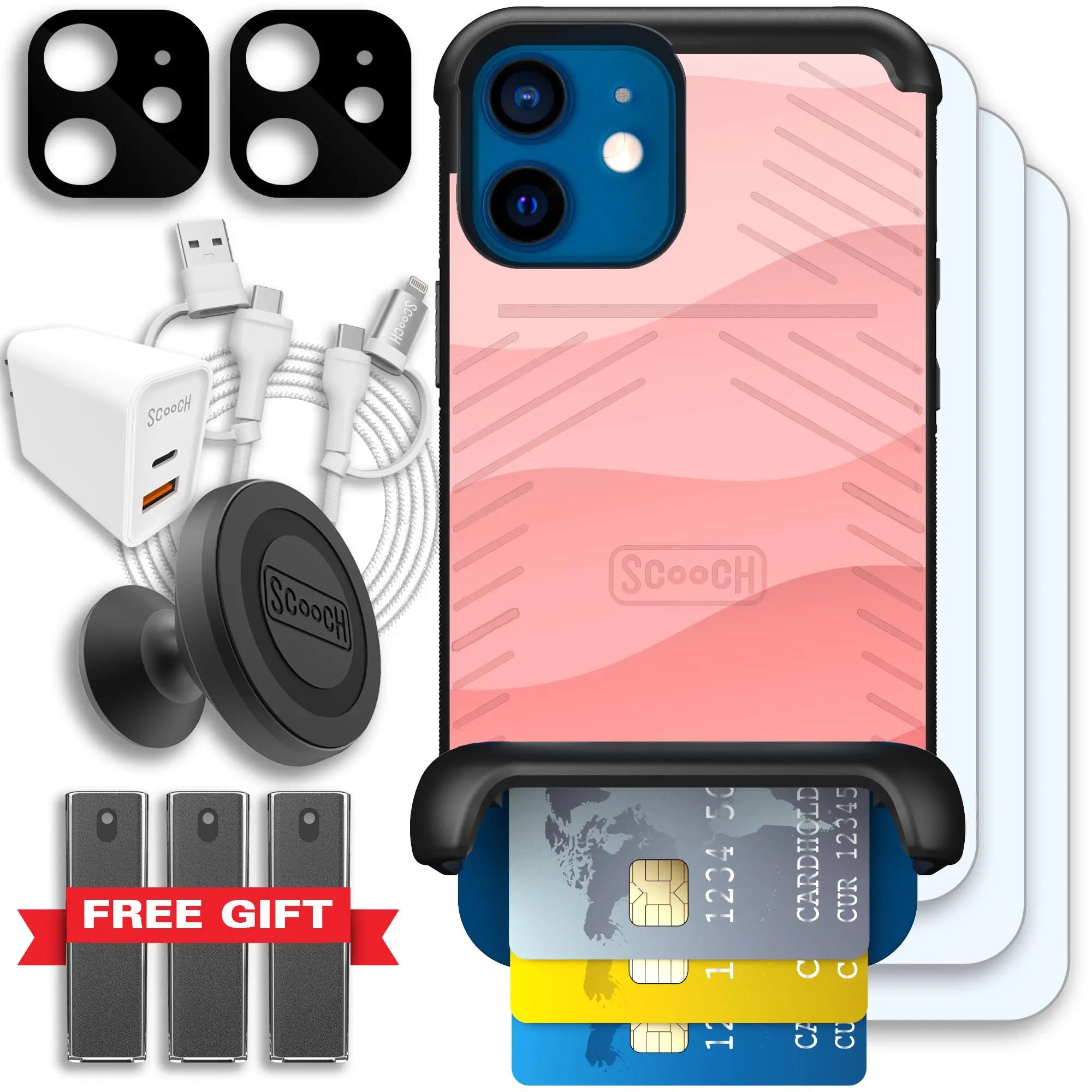 Scooch-Wingmate Ultimate Bundle for iPhone 12-Pink-Waves