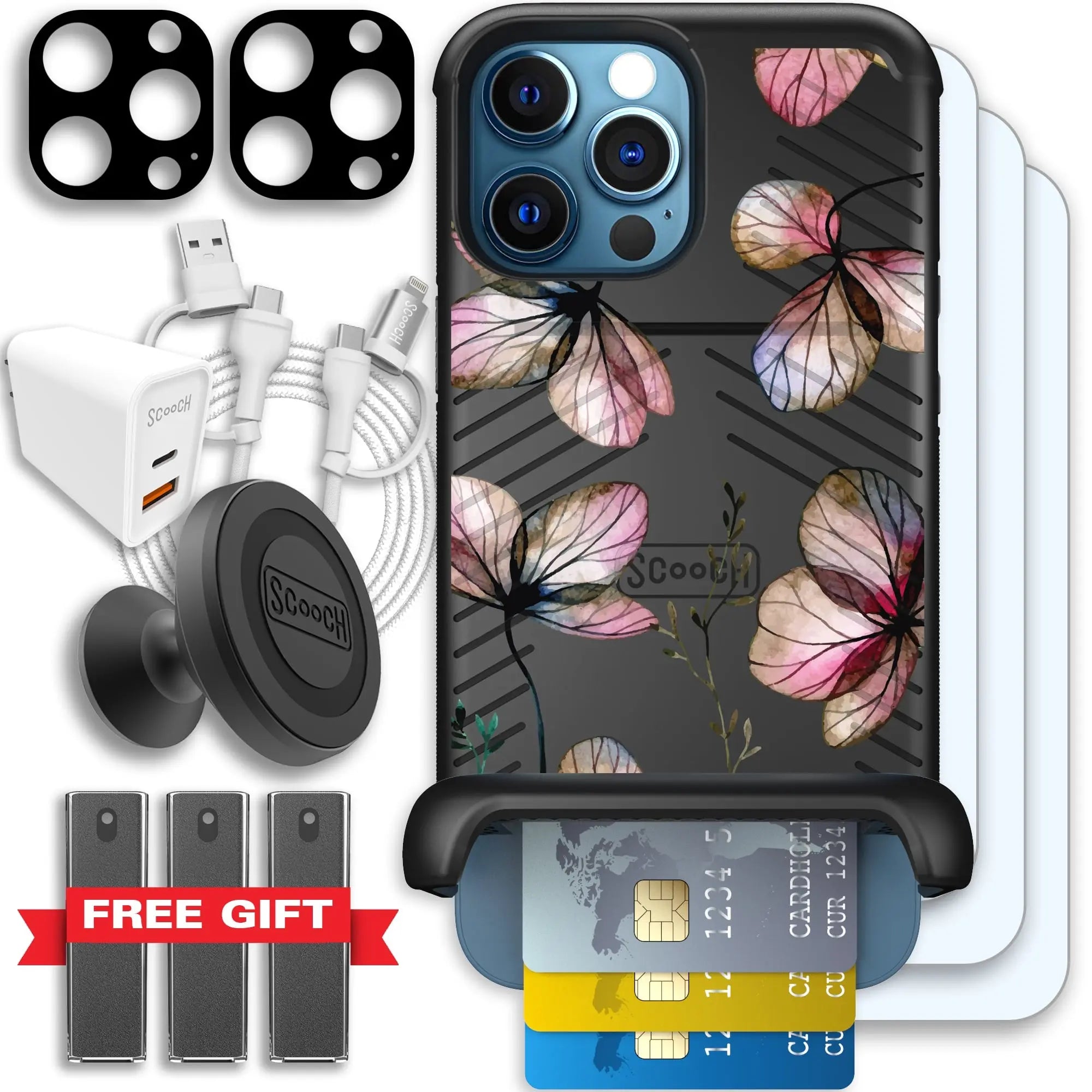 Scooch-Wingmate Ultimate Bundle for iPhone 12 Pro Max-Dried-Flowers