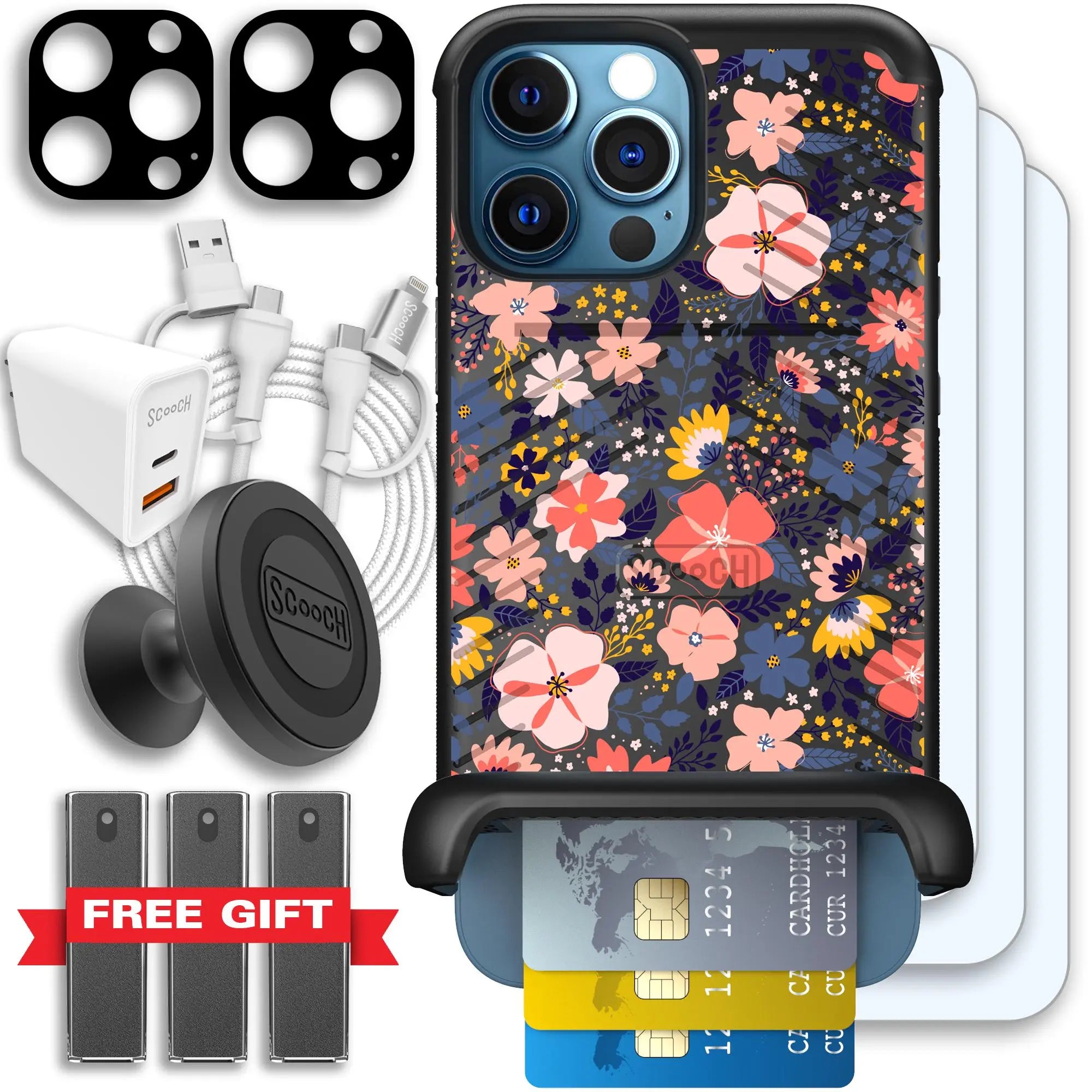 Scooch-Wingmate Ultimate Bundle for iPhone 12 Pro Max-Wildflowers