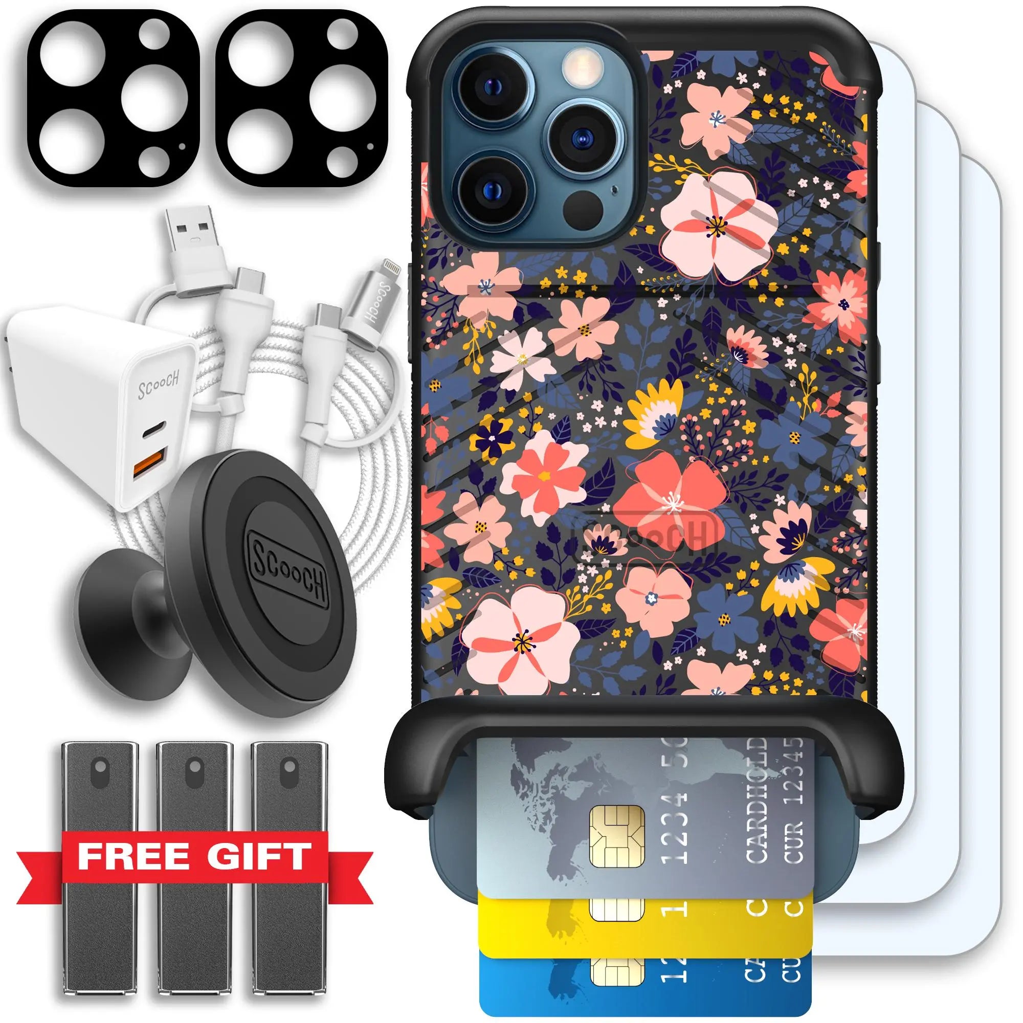 Scooch-Wingmate Ultimate Bundle for iPhone 12 Pro-Wildflowers