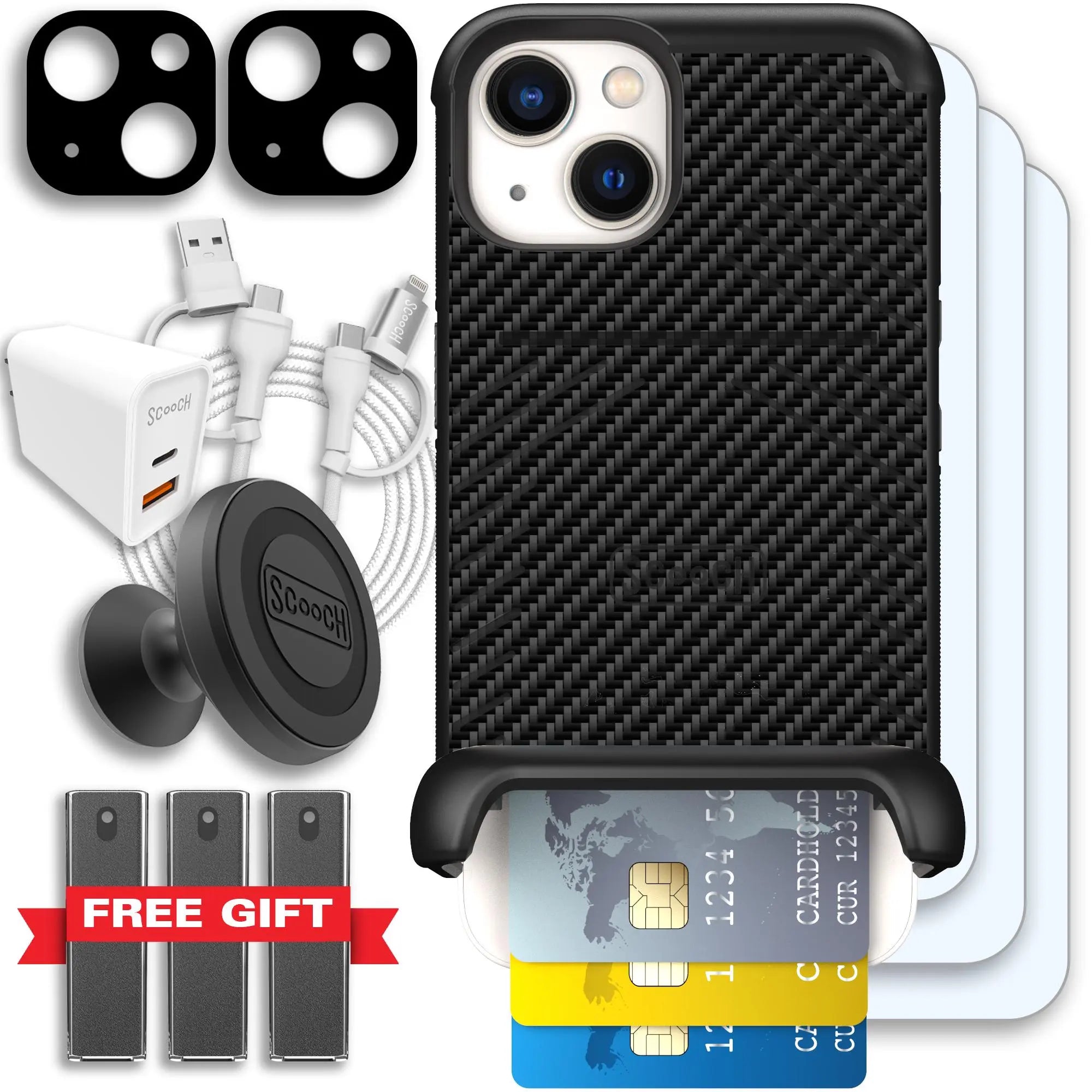 Scooch-Wingmate Ultimate Bundle for iPhone 13-Carbon-Fiber