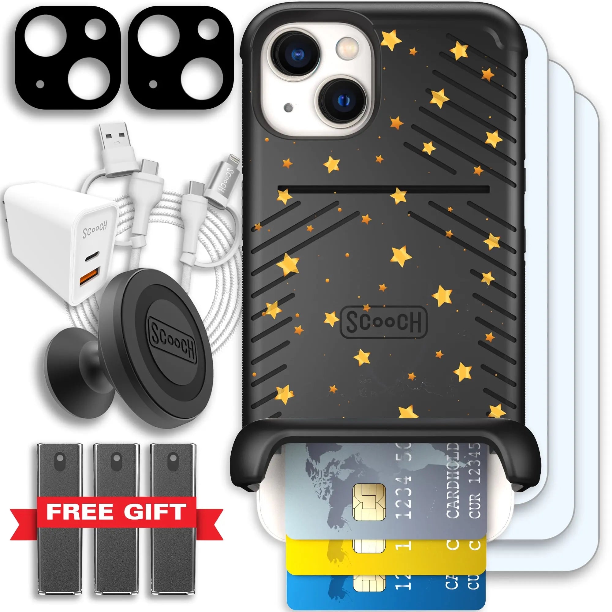 Scooch-Wingmate Ultimate Bundle for iPhone 13-Gold-Stars