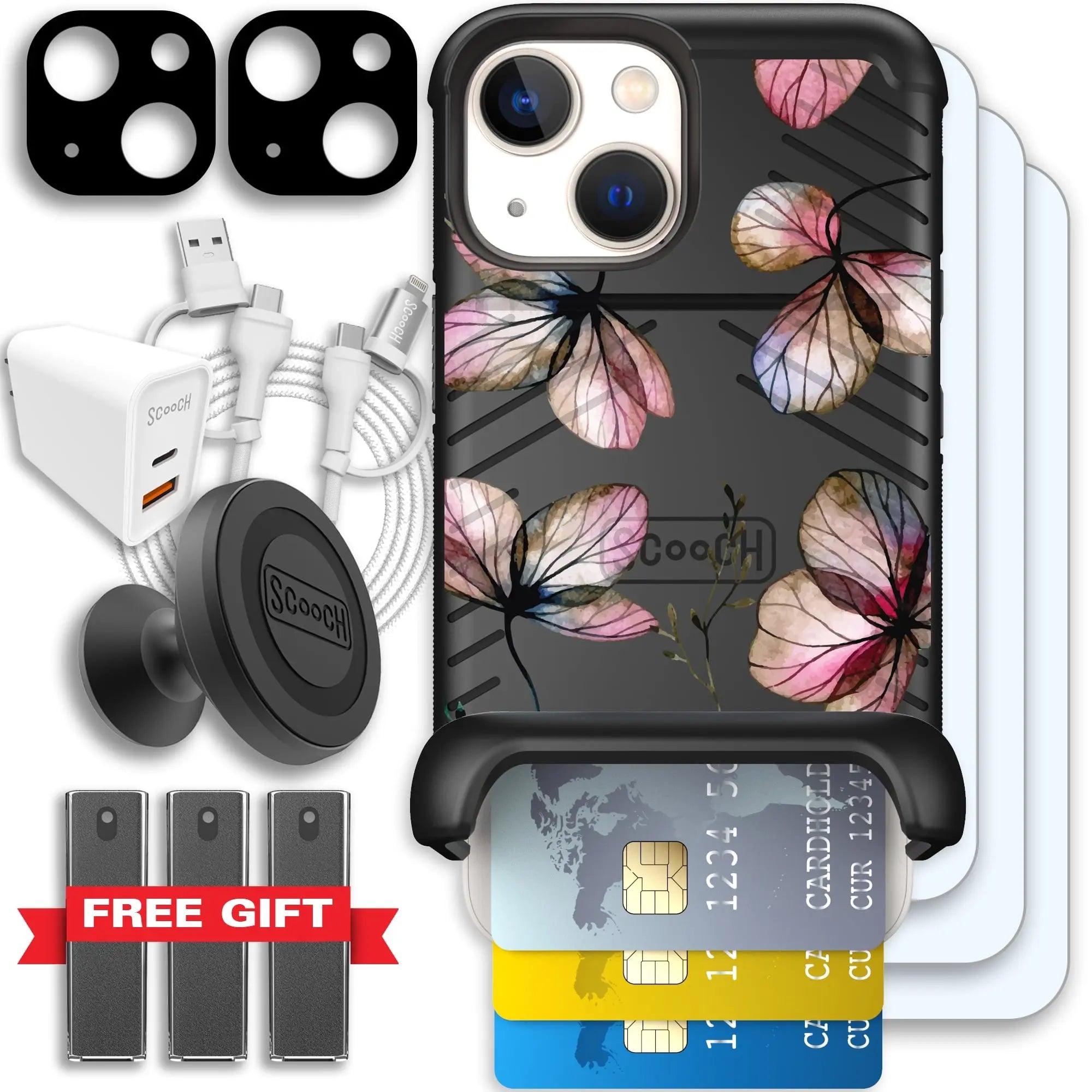 Scooch-Wingmate Ultimate Bundle for iPhone 13 Mini-Dried-Flowers