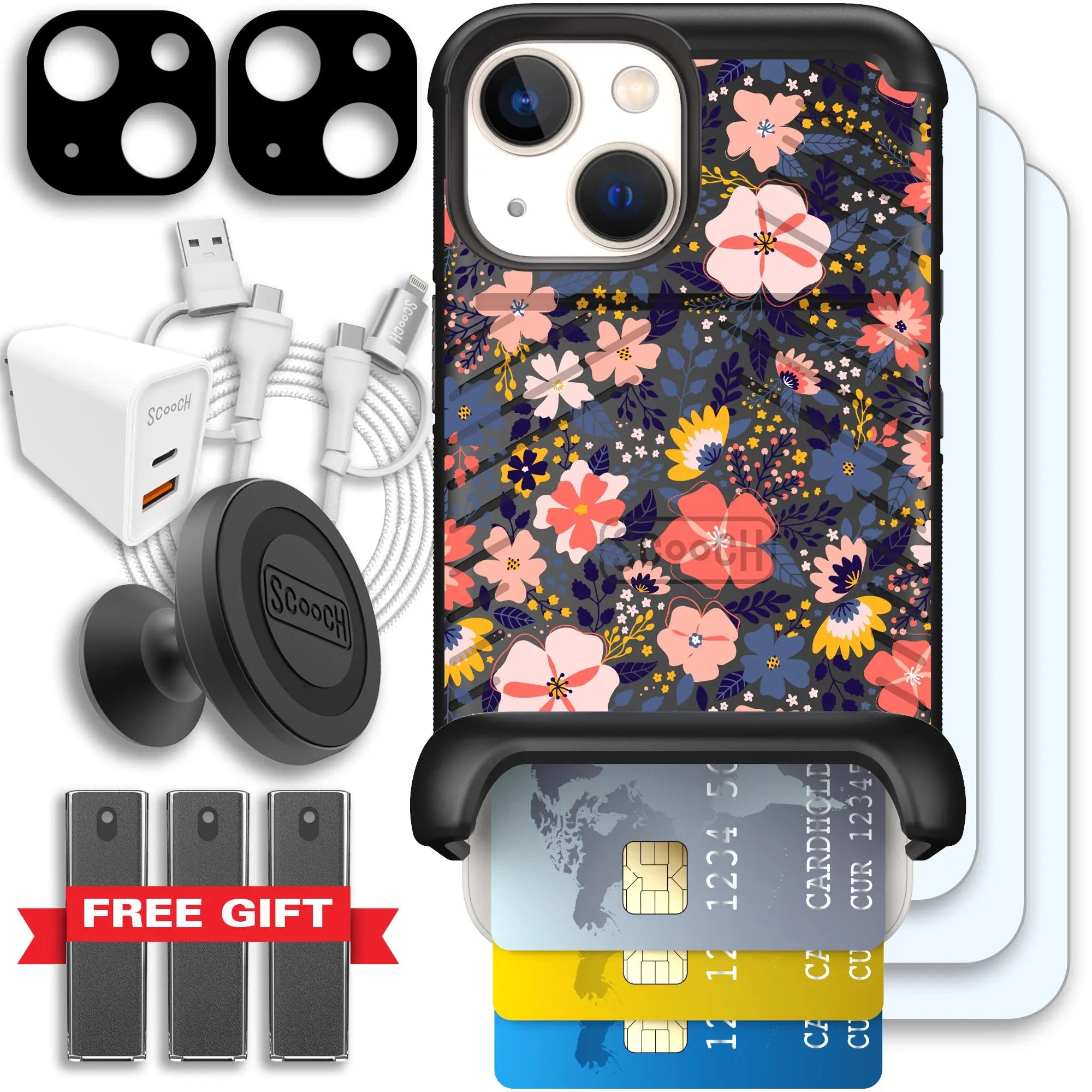 Scooch-Wingmate Ultimate Bundle for iPhone 13 Mini-Wildflowers