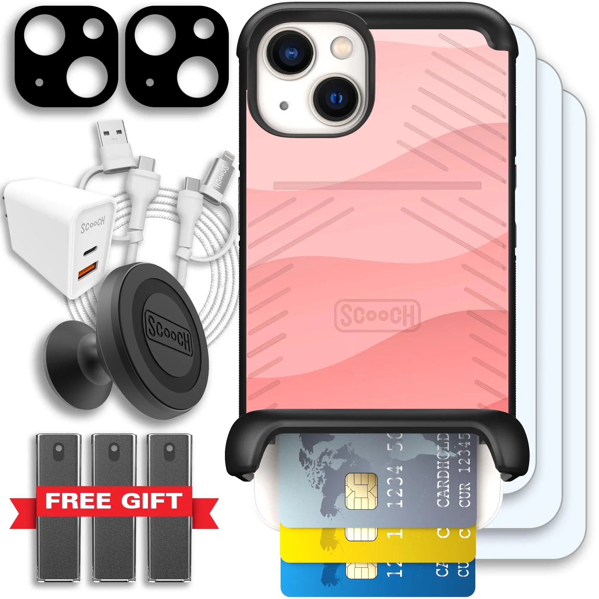 Scooch-Wingmate Ultimate Bundle for iPhone 13-Pink-Waves