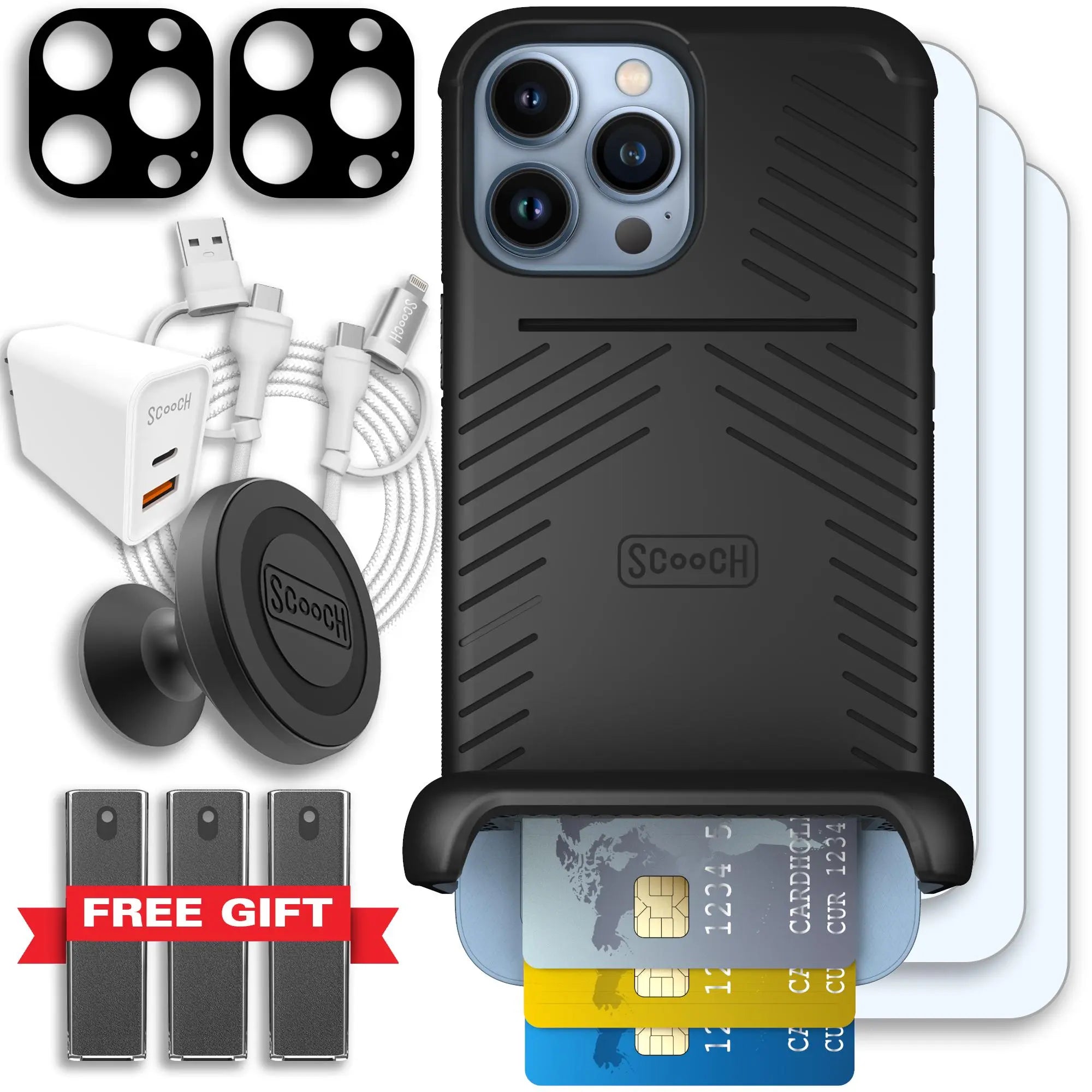 Scooch-Wingmate Ultimate Bundle for iPhone 13 Pro-Black