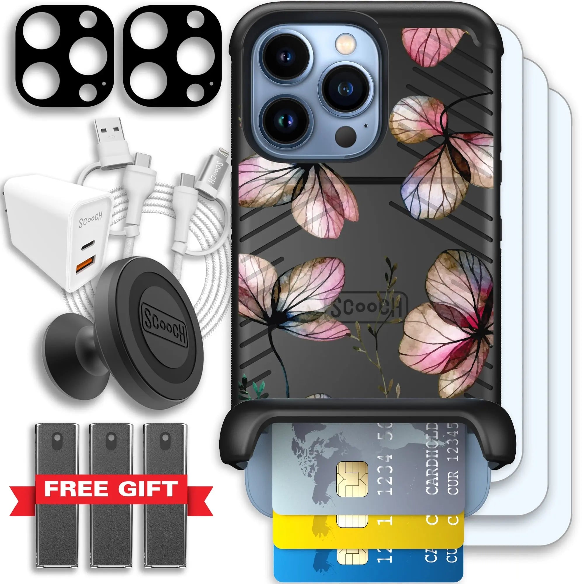 Scooch-Wingmate Ultimate Bundle for iPhone 13 Pro-Dried-Flowers