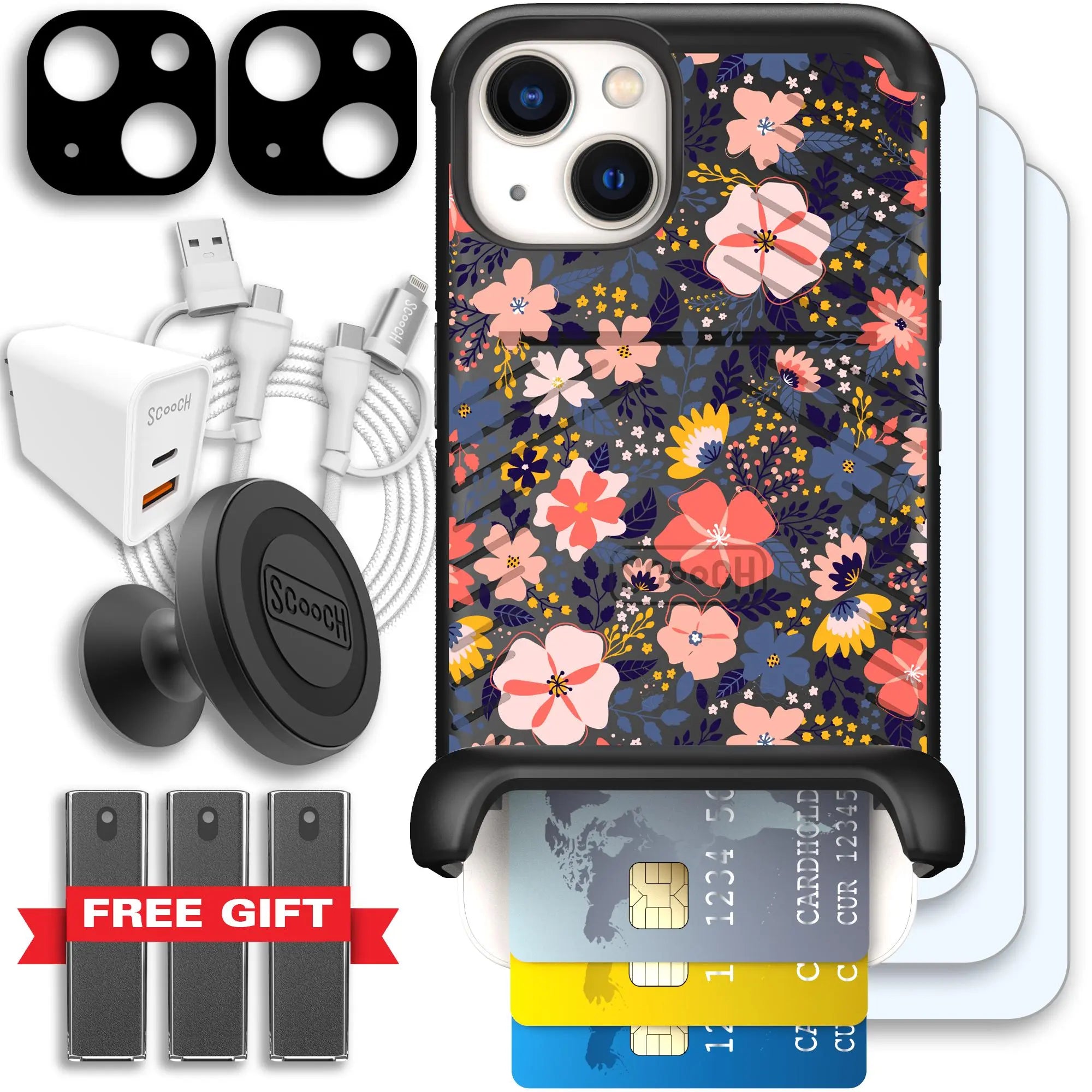 Scooch-Wingmate Ultimate Bundle for iPhone 13-Wildflowers