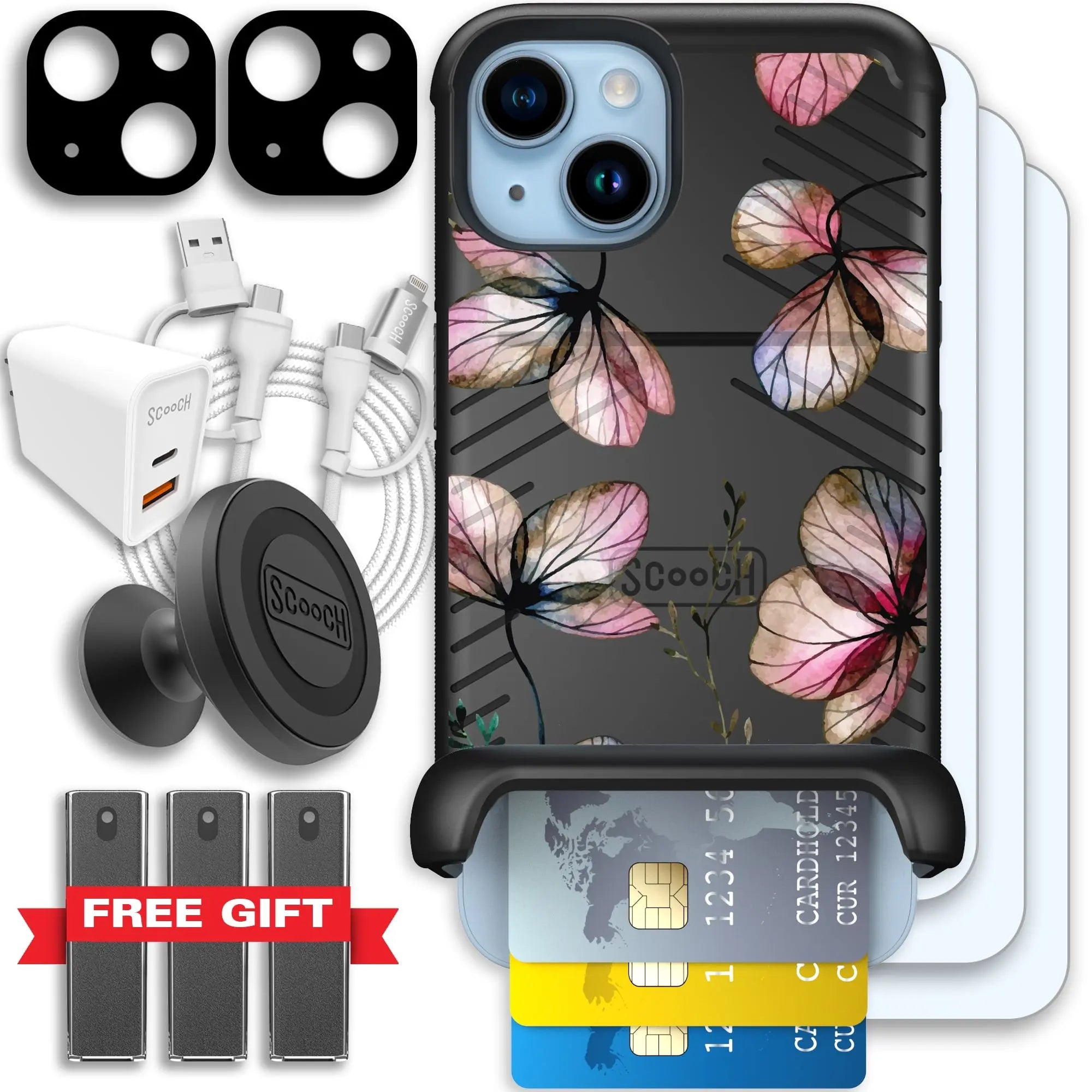 Scooch-Wingmate Ultimate Bundle for iPhone 14-Dried-Flowers