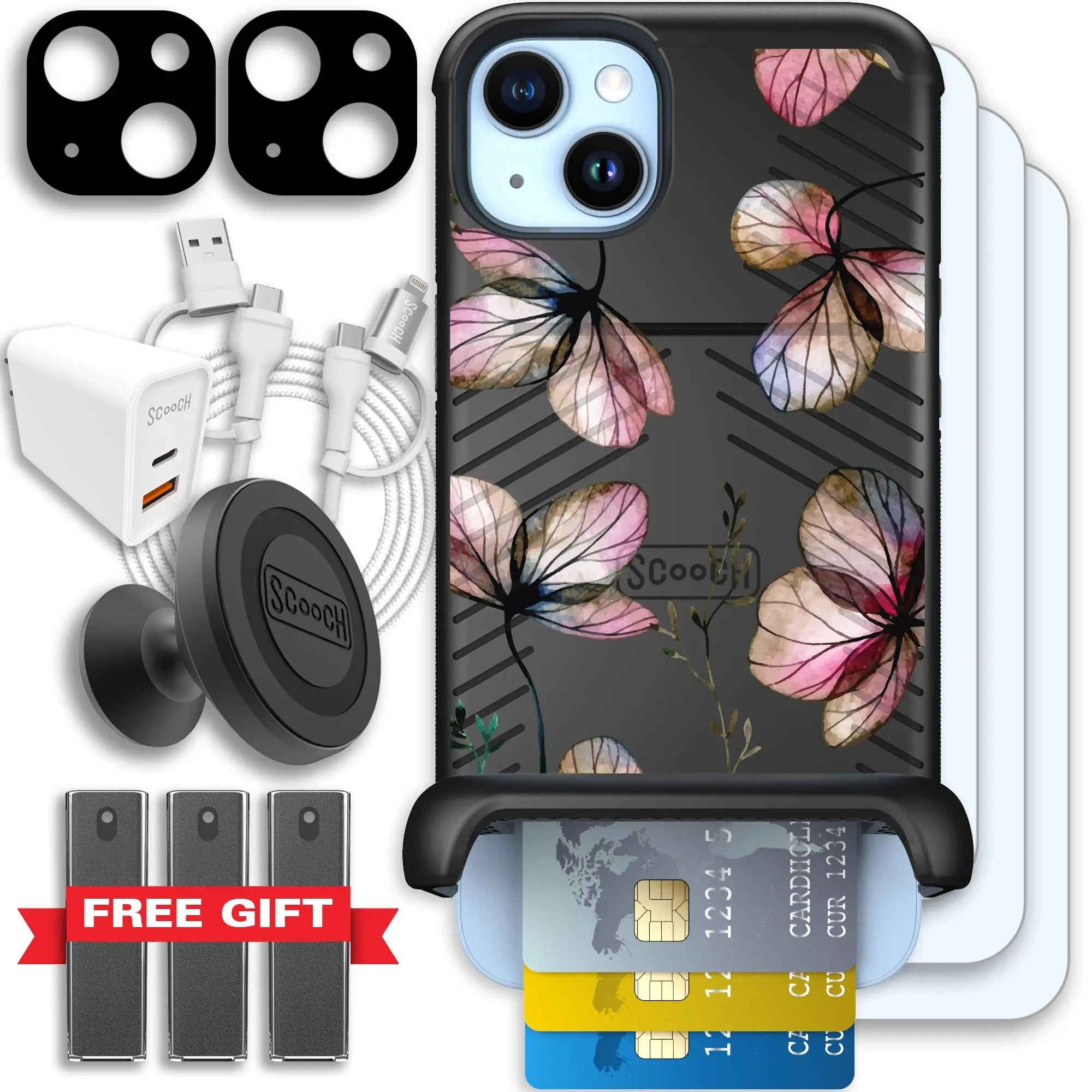 Scooch-Wingmate Ultimate Bundle for iPhone 14 Plus-Dried-Flowers