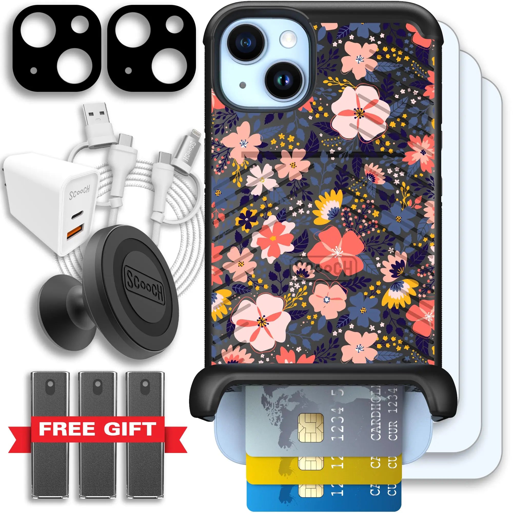 Scooch-Wingmate Ultimate Bundle for iPhone 14 Plus-Wildflowers