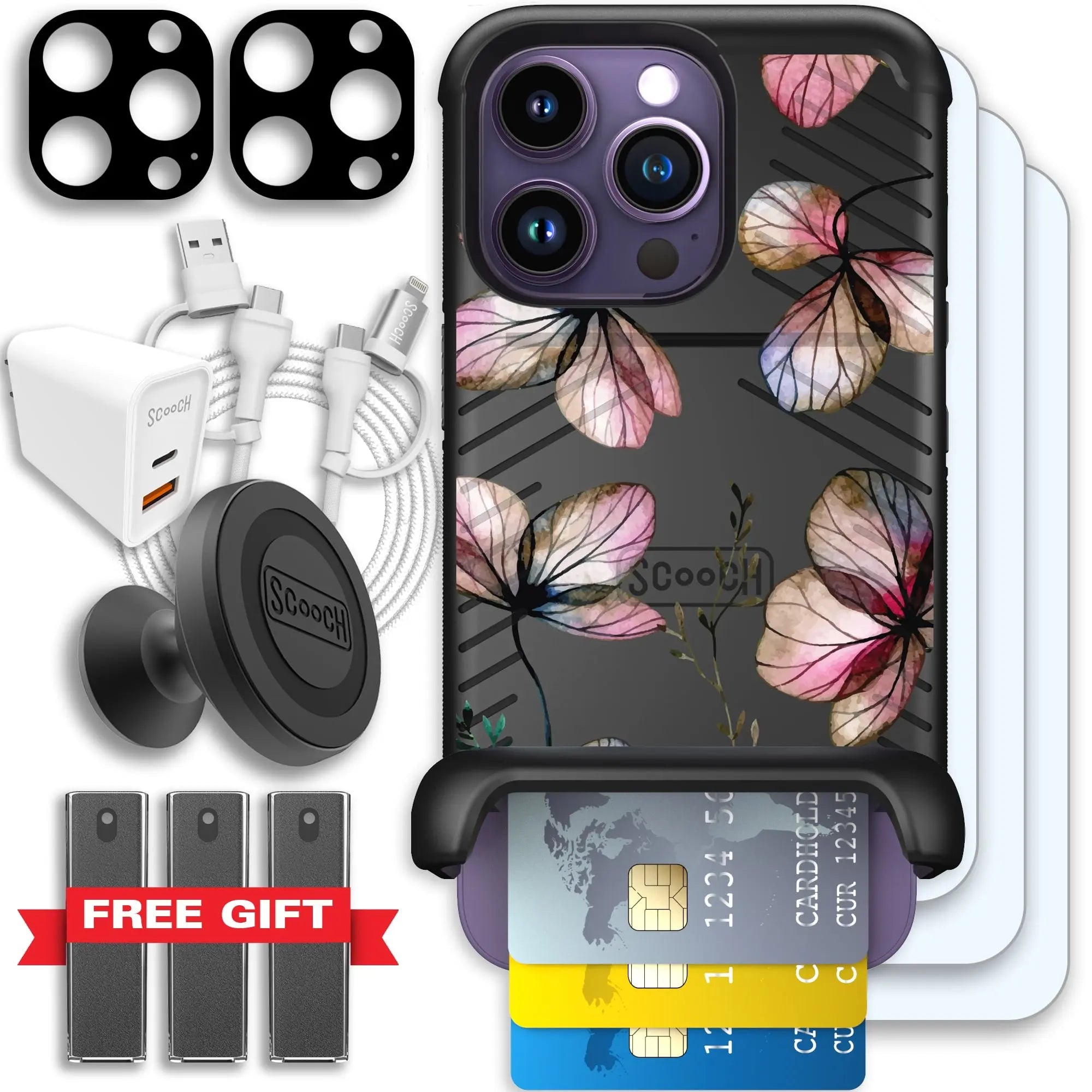 Scooch-Wingmate Ultimate Bundle for iPhone 14 Pro-Dried-Flowers