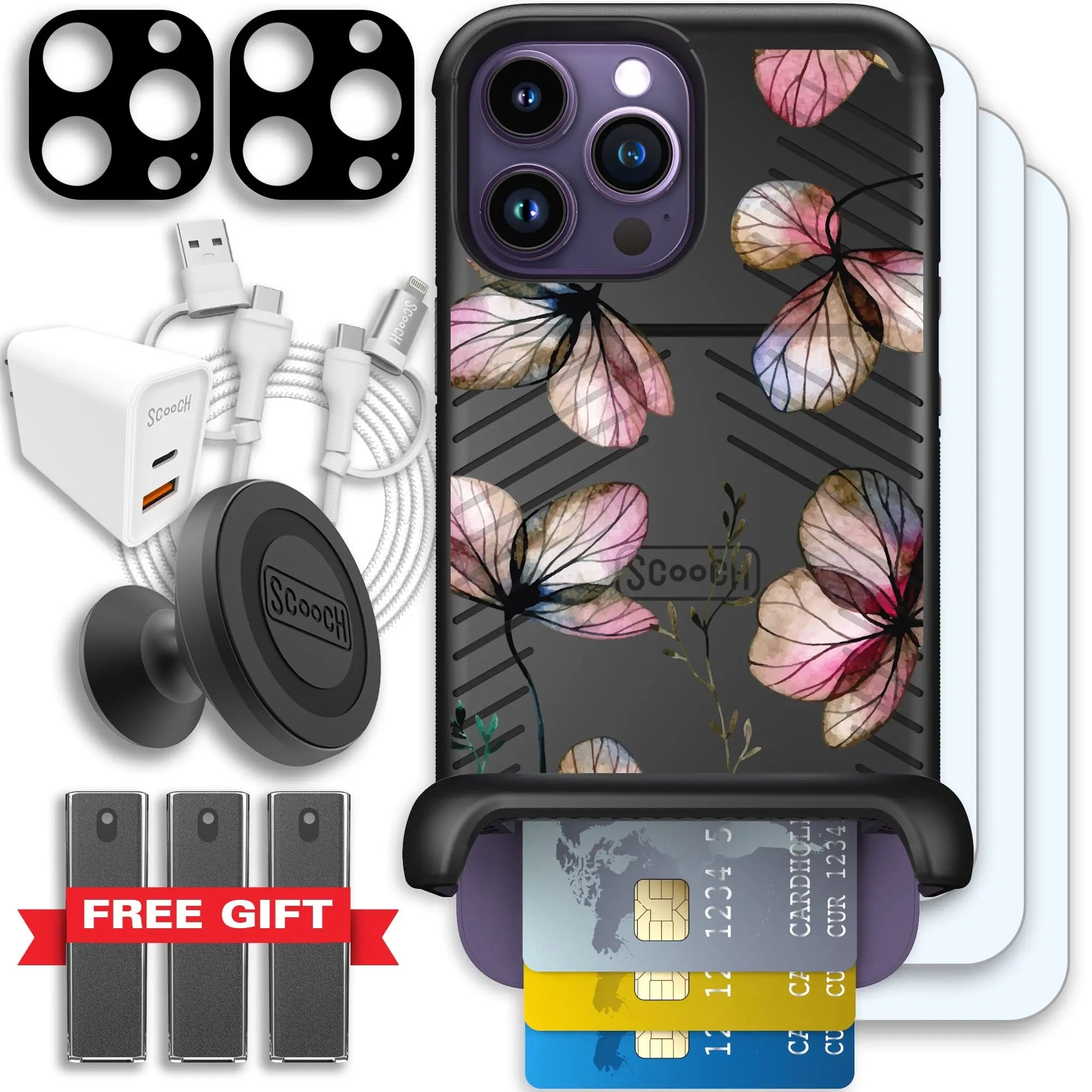 Scooch-Wingmate Ultimate Bundle for iPhone 14 Pro Max-Dried-Flowers