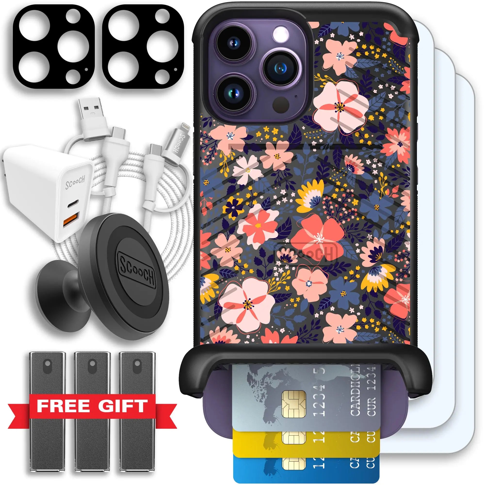 Scooch-Wingmate Ultimate Bundle for iPhone 14 Pro Max-Wildflowers