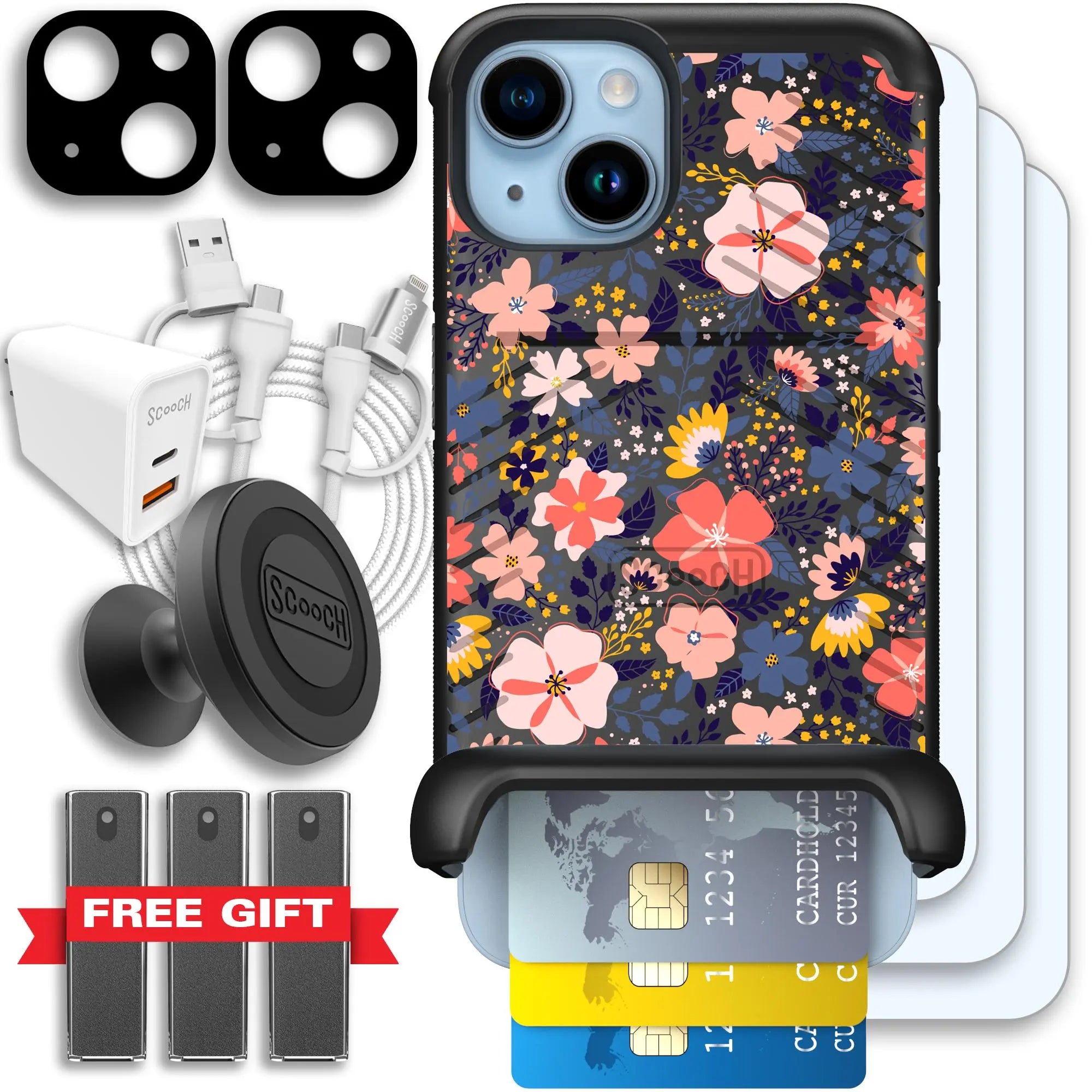 Scooch-Wingmate Ultimate Bundle for iPhone 14-Wildflowers