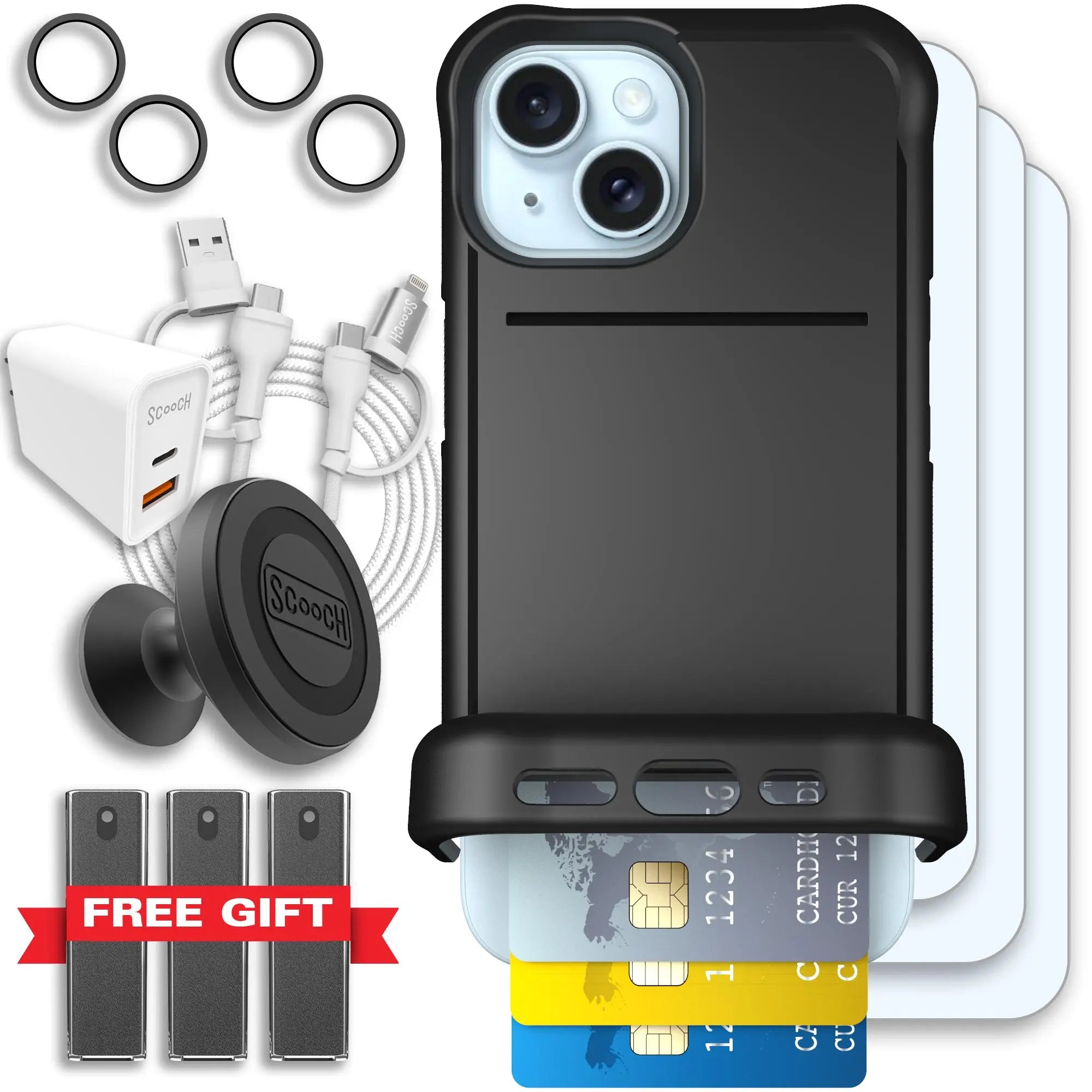 Scooch-Wingmate Ultimate Bundle for iPhone 15-Black