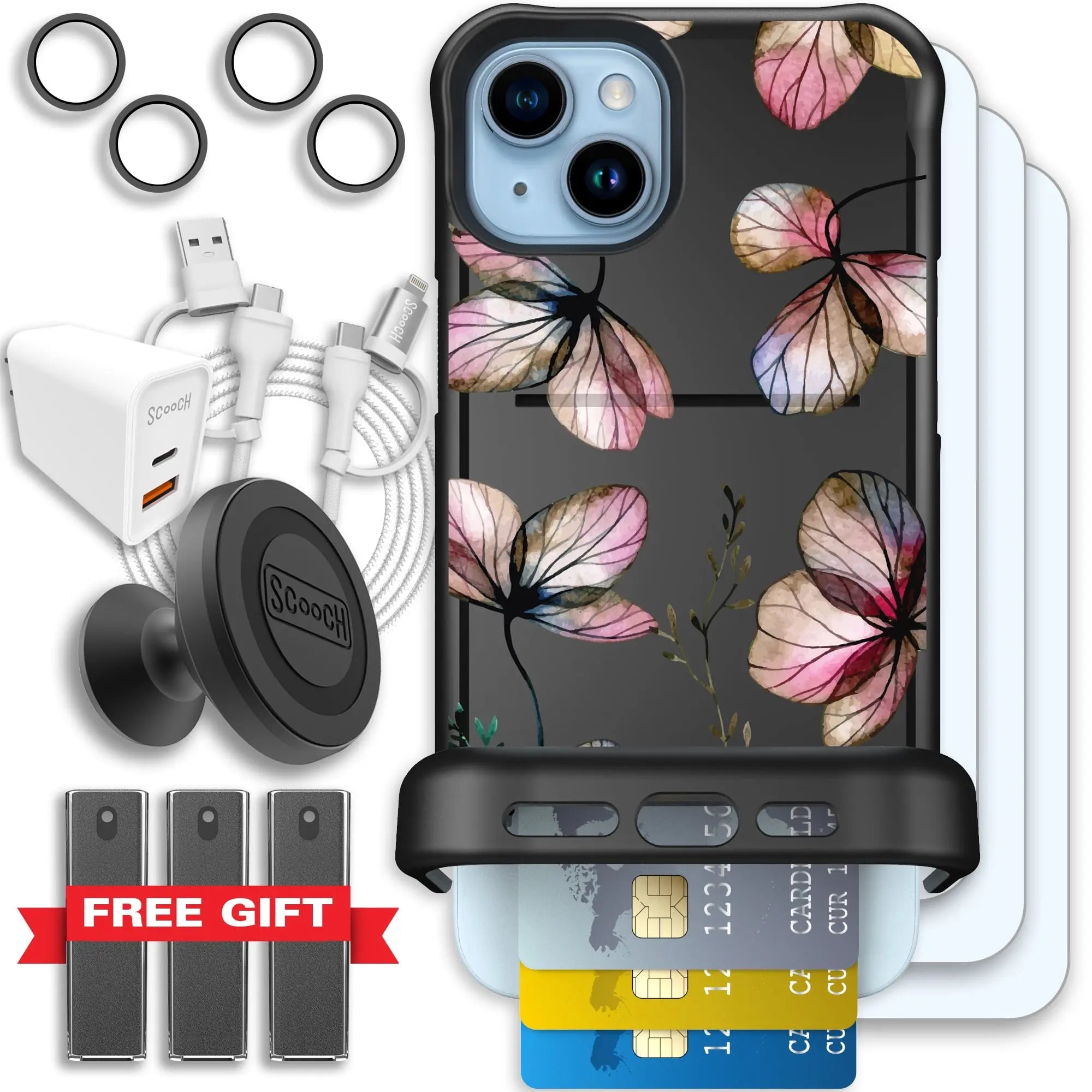 Scooch-Wingmate Ultimate Bundle for iPhone 15 Plus-Dried-Flowers