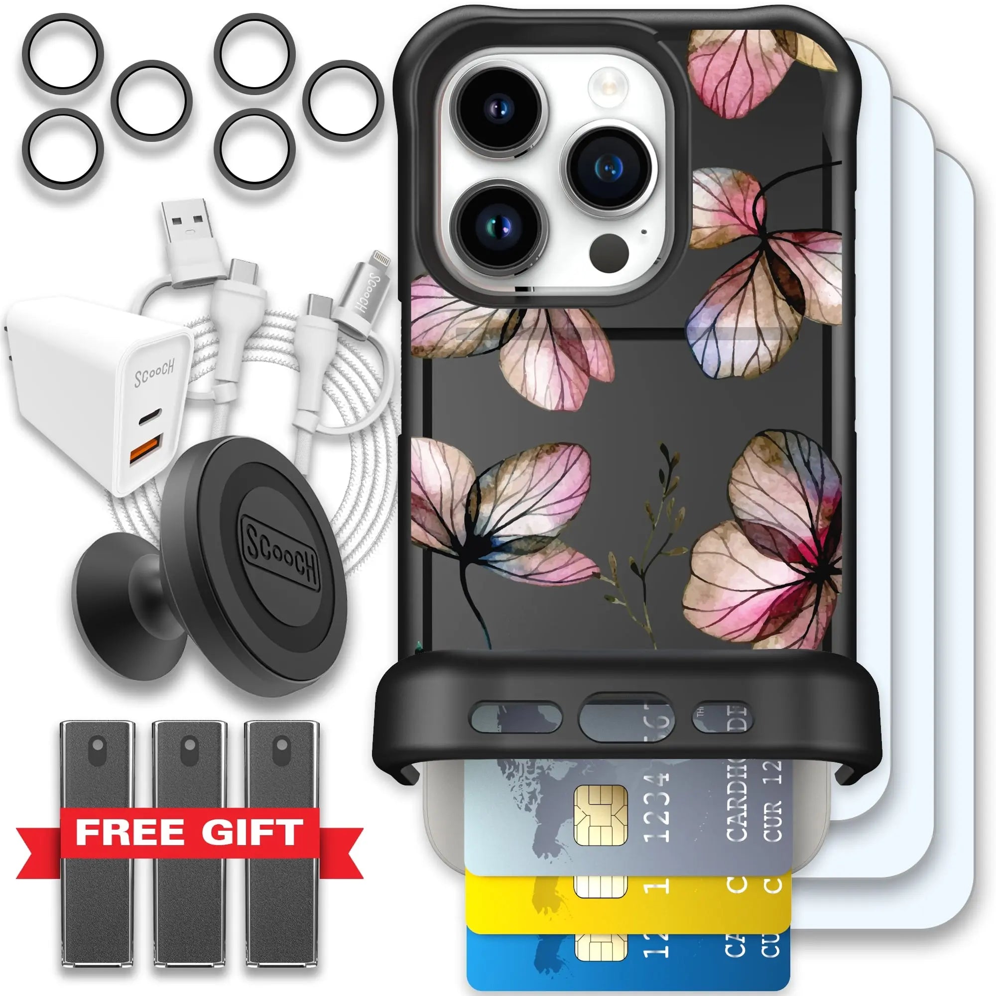 Scooch-Wingmate Ultimate Bundle for iPhone 15 Pro-Dried-Flowers