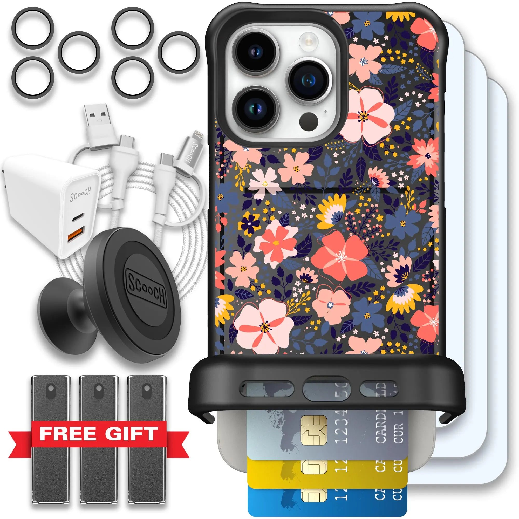 Scooch-Wingmate Ultimate Bundle for iPhone 15 Pro Max-Wildflowers