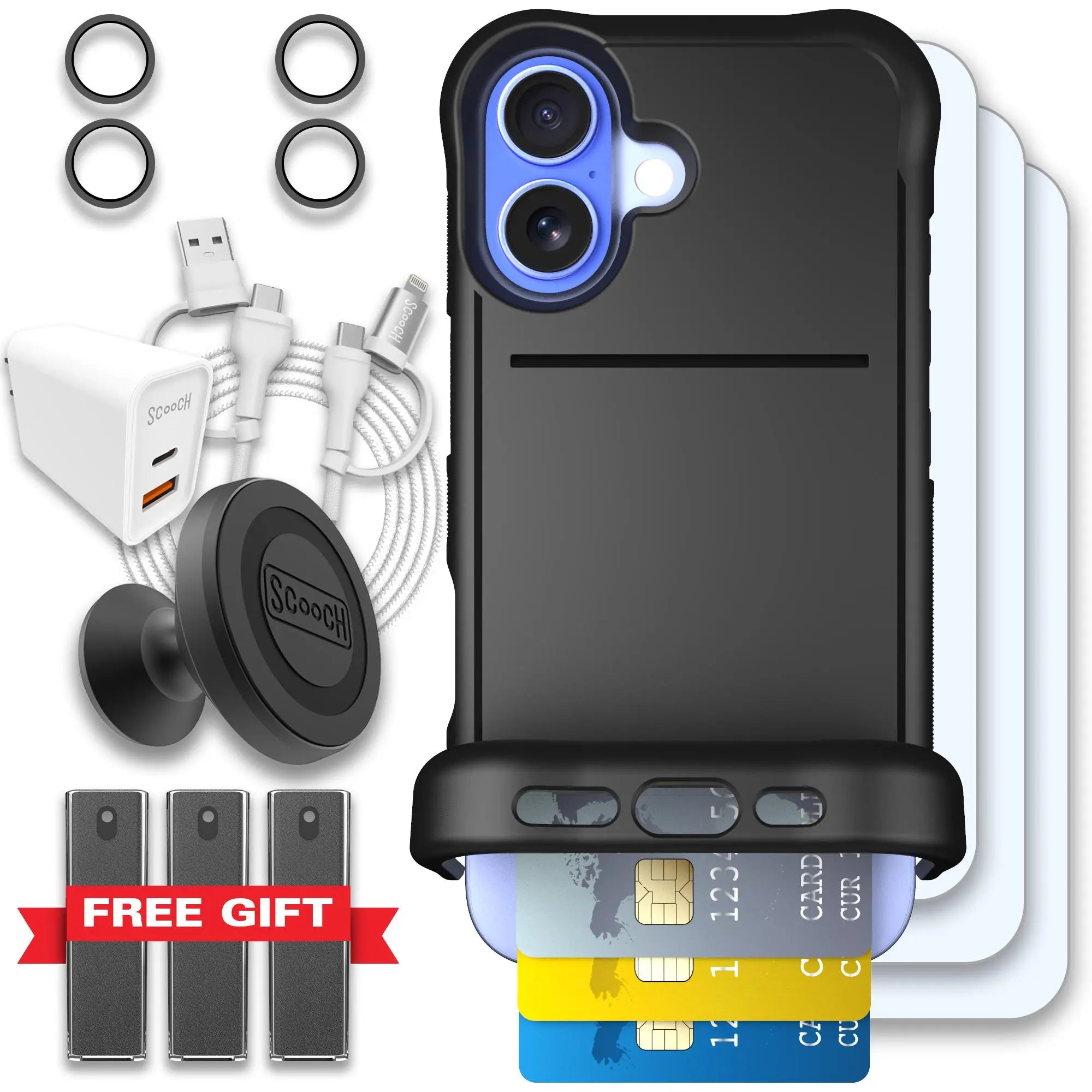 Scooch-Wingmate Ultimate Bundle for iPhone 16-Black