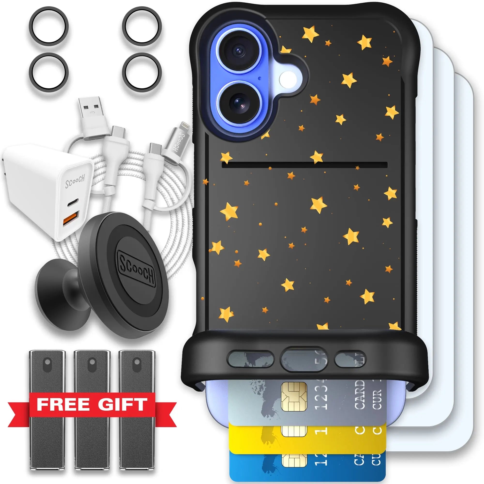 Scooch-Wingmate Ultimate Bundle for iPhone 16-Gold-Stars