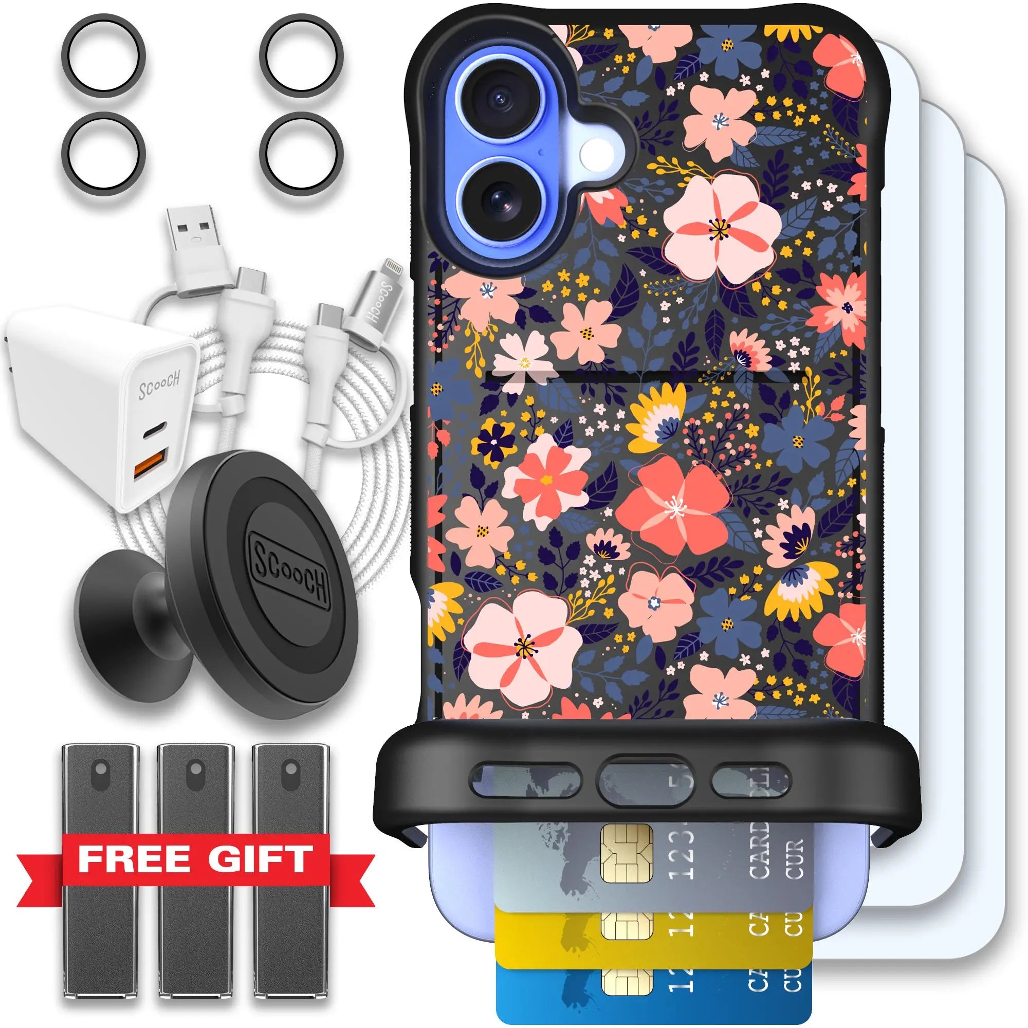 Scooch-Wingmate Ultimate Bundle for iPhone 16 Plus-Wildflowers