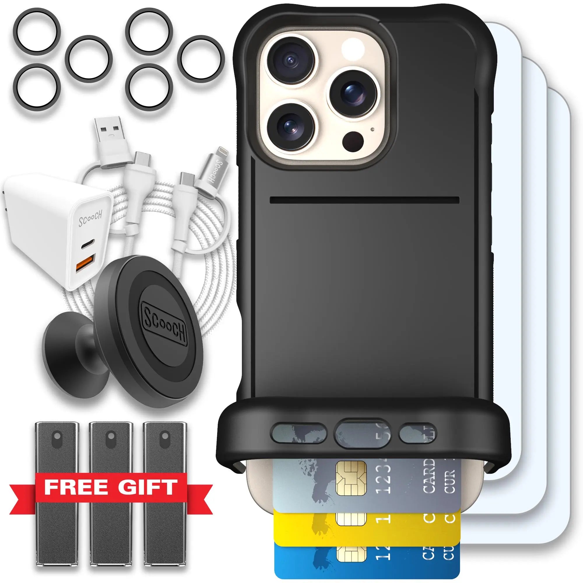 Scooch-Wingmate Ultimate Bundle for iPhone 16 Pro-Black