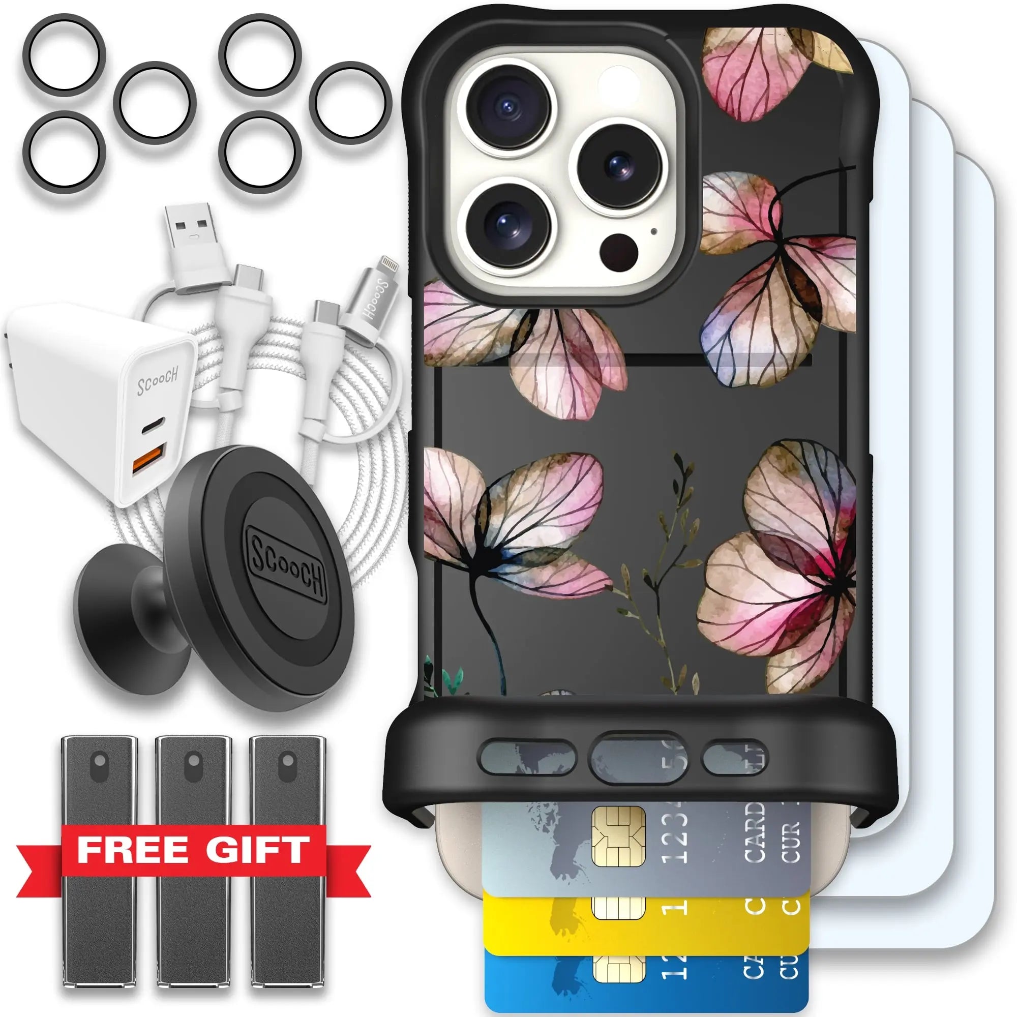 Scooch-Wingmate Ultimate Bundle for iPhone 16 Pro-Dried-Flowers