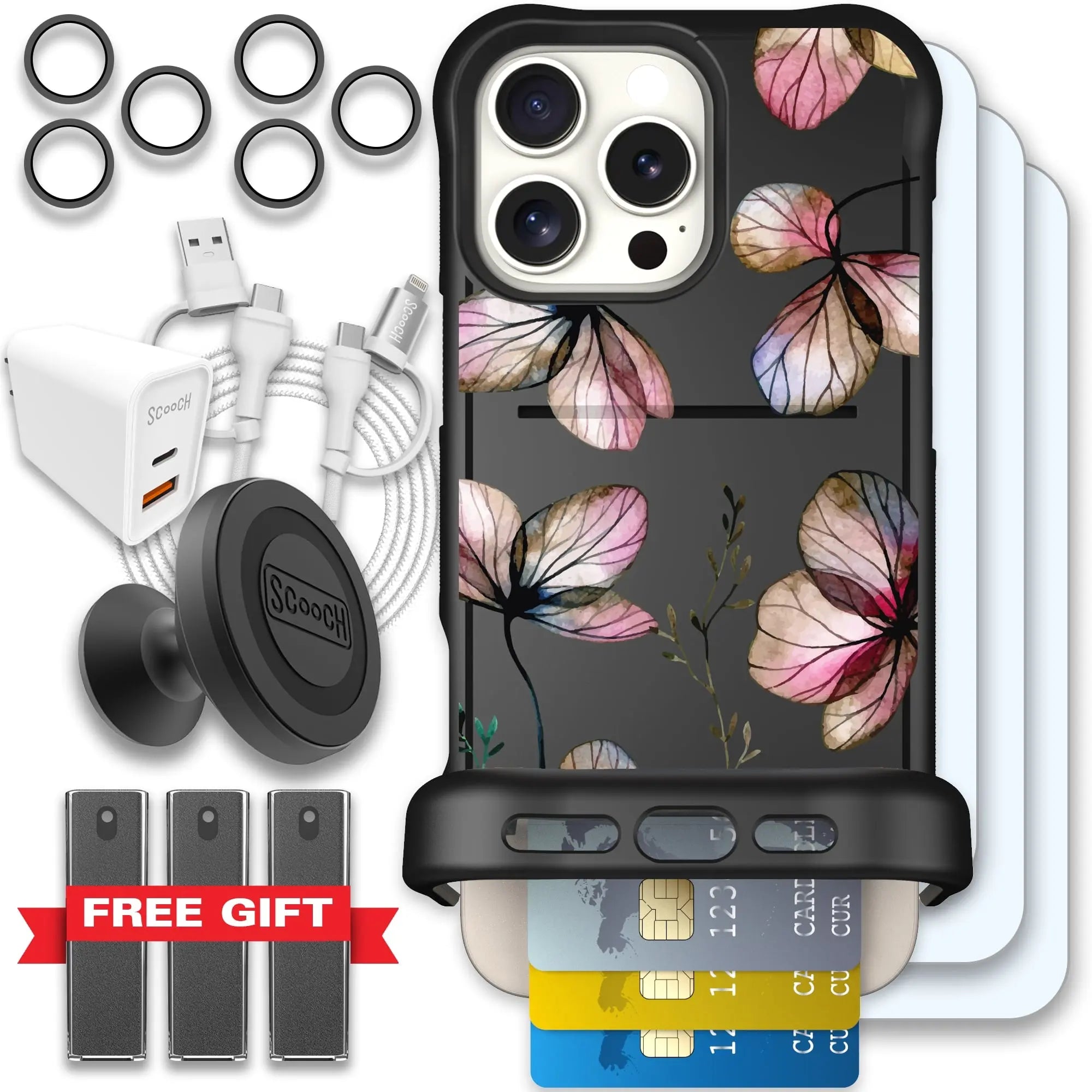 Scooch-Wingmate Ultimate Bundle for iPhone 16 Pro Max-Dried-Flowers