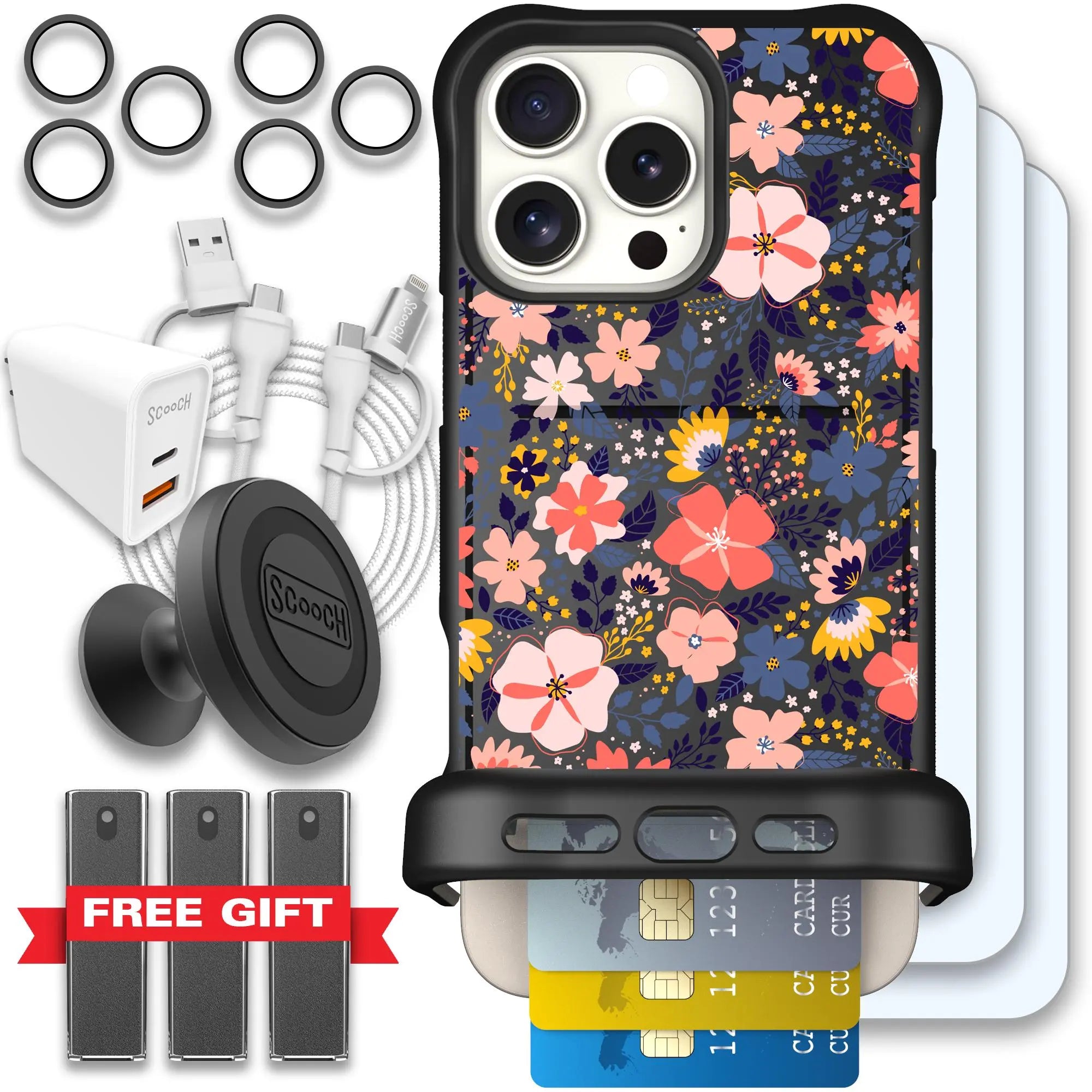 Scooch-Wingmate Ultimate Bundle for iPhone 16 Pro Max-Wildflowers