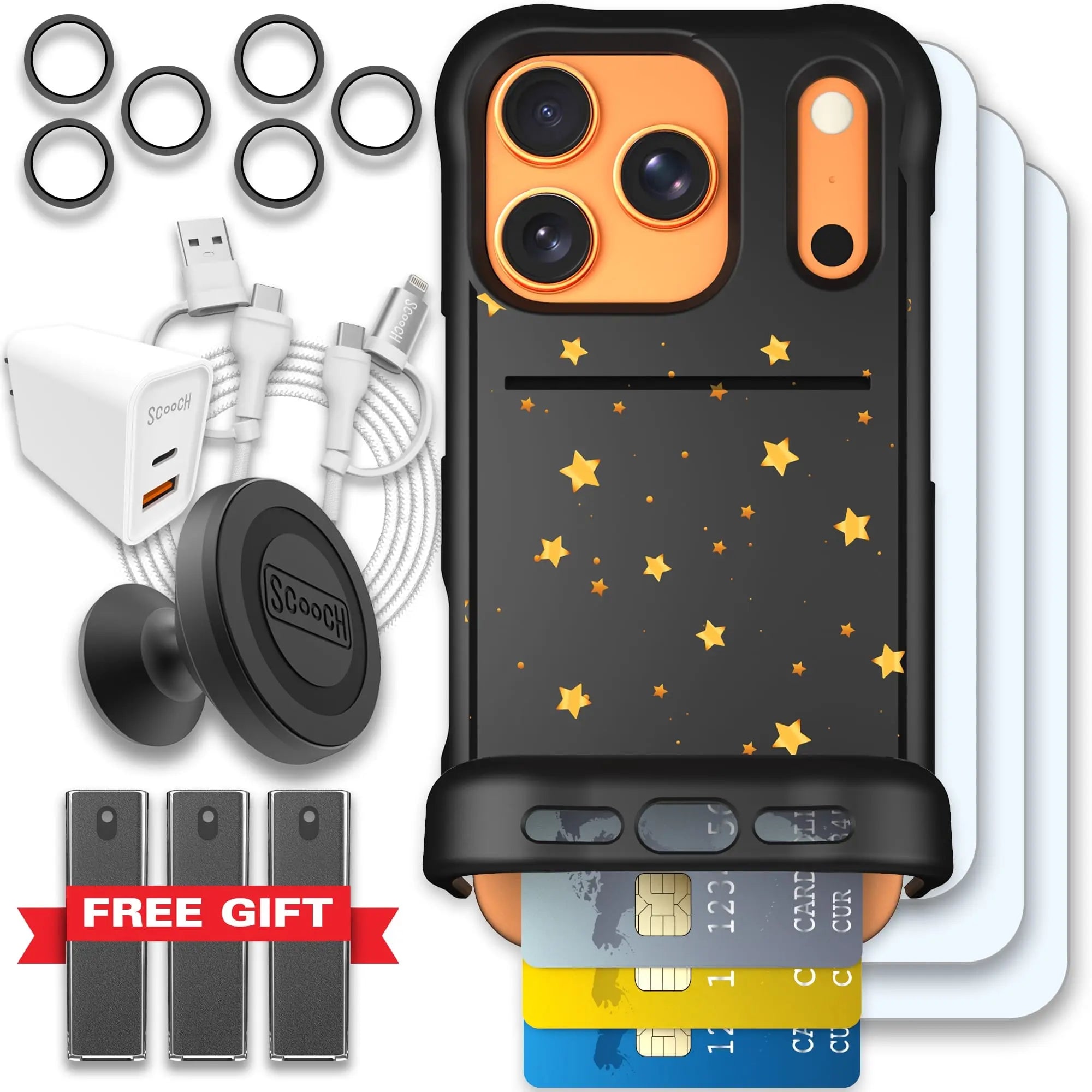 Scooch-Wingmate Ultimate Bundle for iPhone 17 Pro-Gold Stars