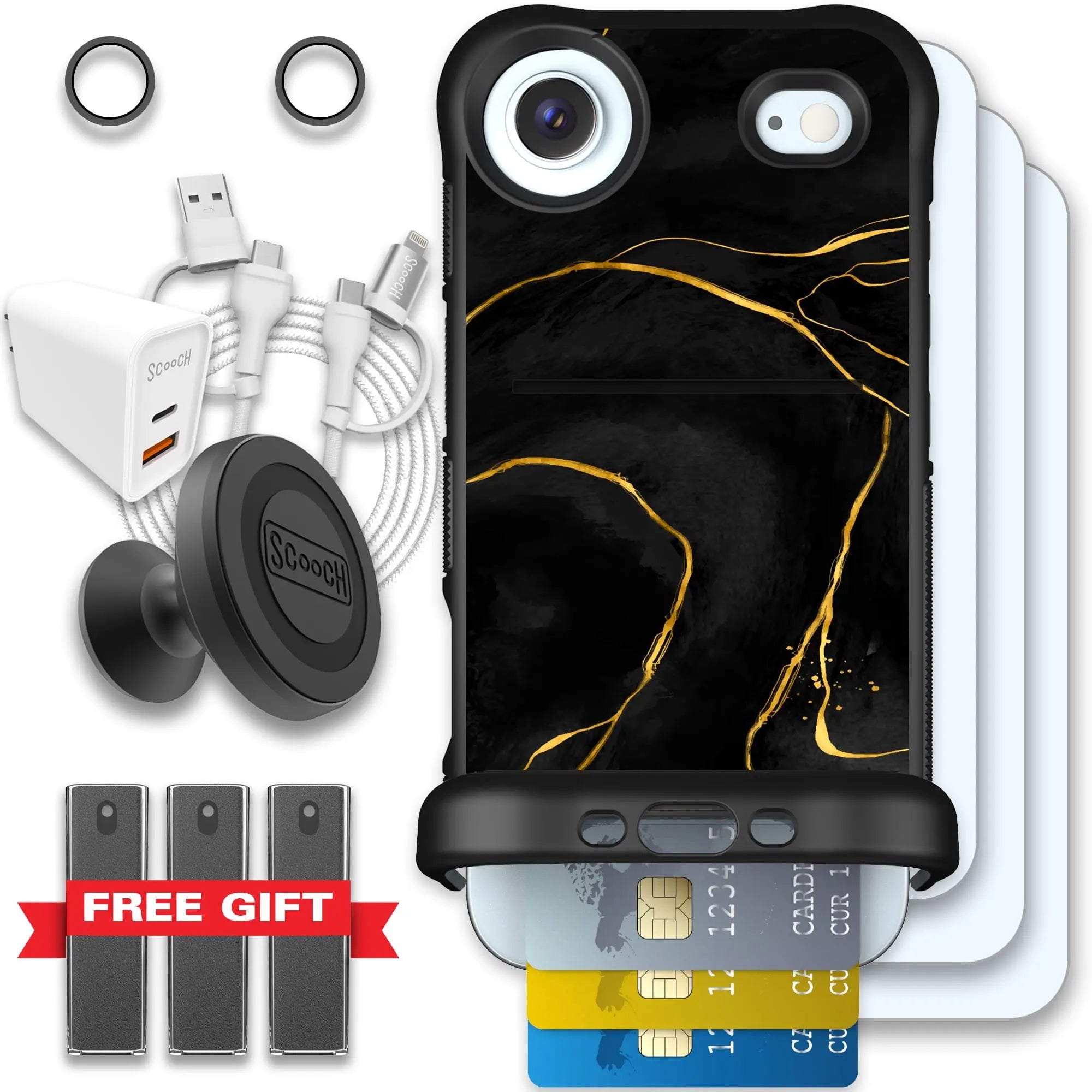 Scooch-Wingmate Ultimate Bundle for iPhone Air-Black Marble