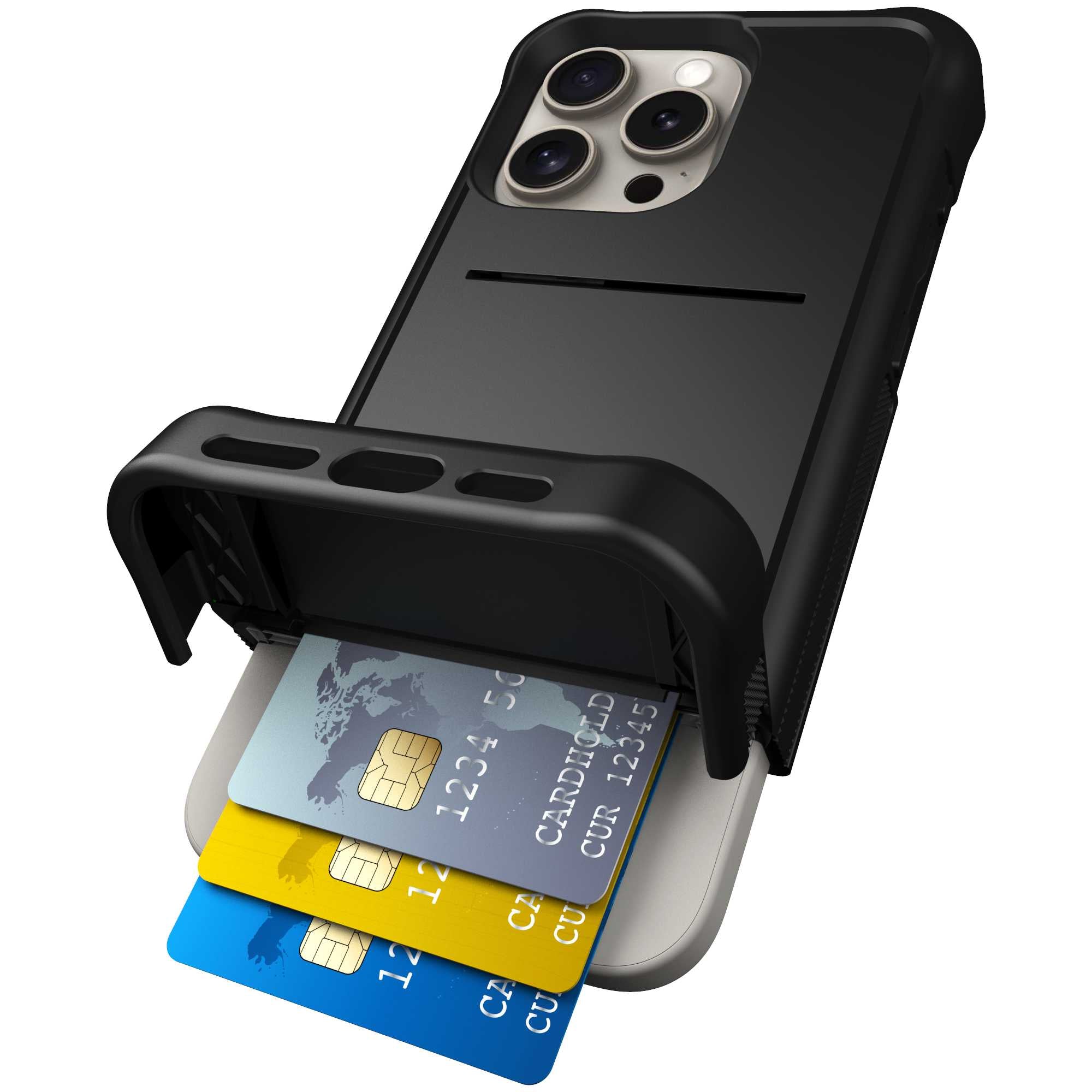 Wallet Case with Hidden Credit Card Holder for iPhone 15 Pro Max