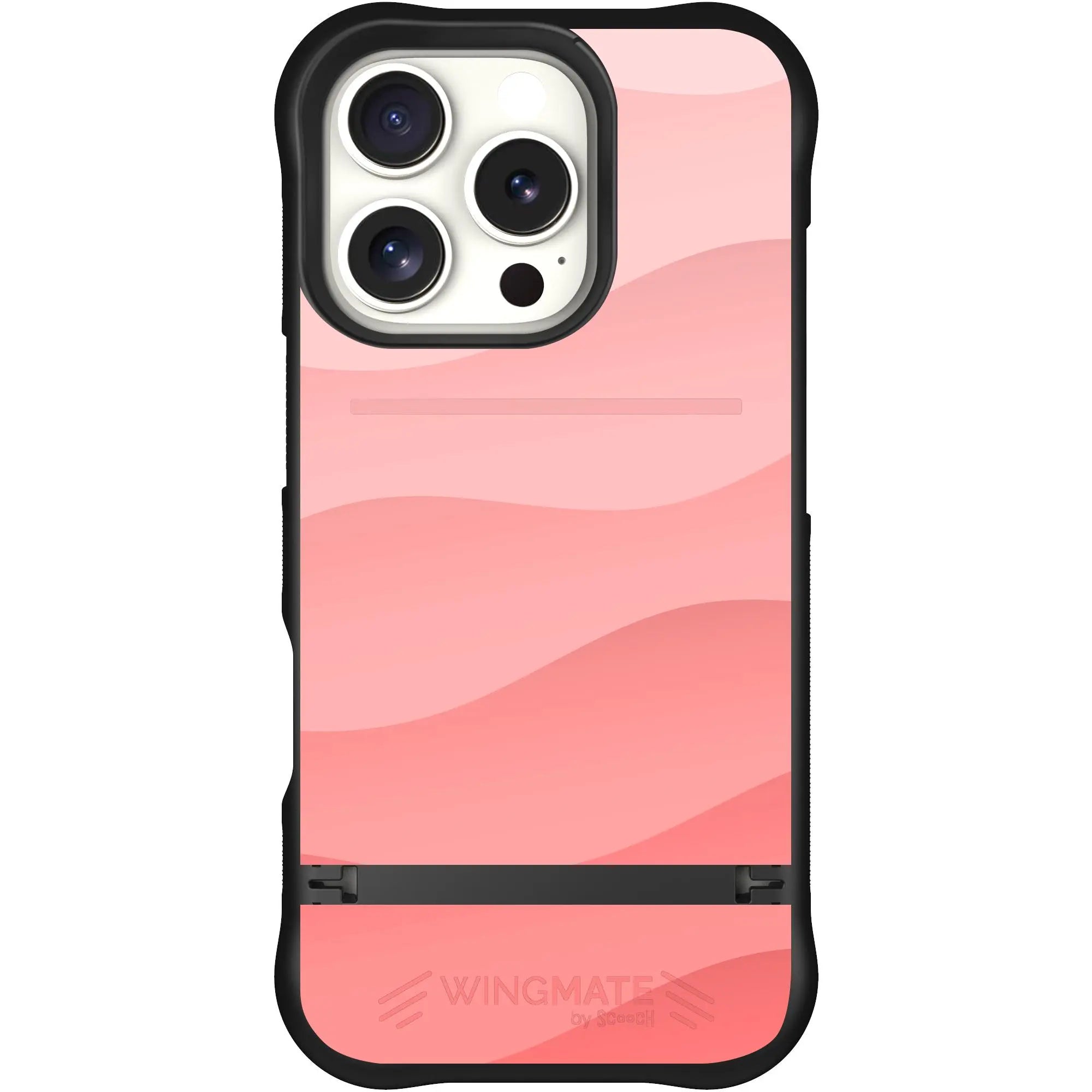 Scooch-Wingmate for iPhone 16 Pro-Pink-Waves