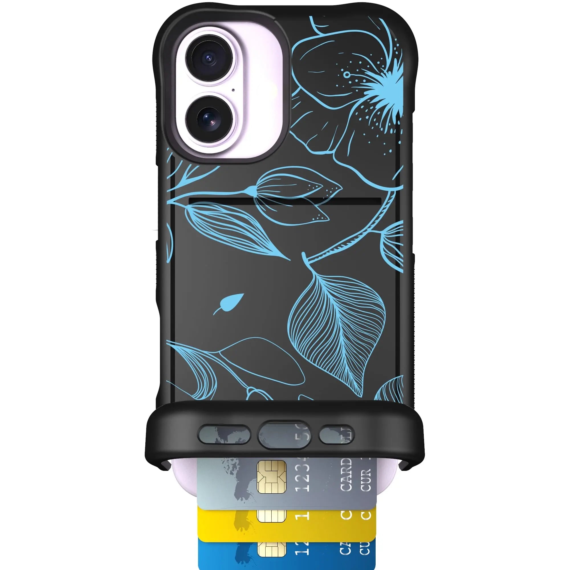 Scooch-Wingmate for iPhone 17-Blue Hibiscus
