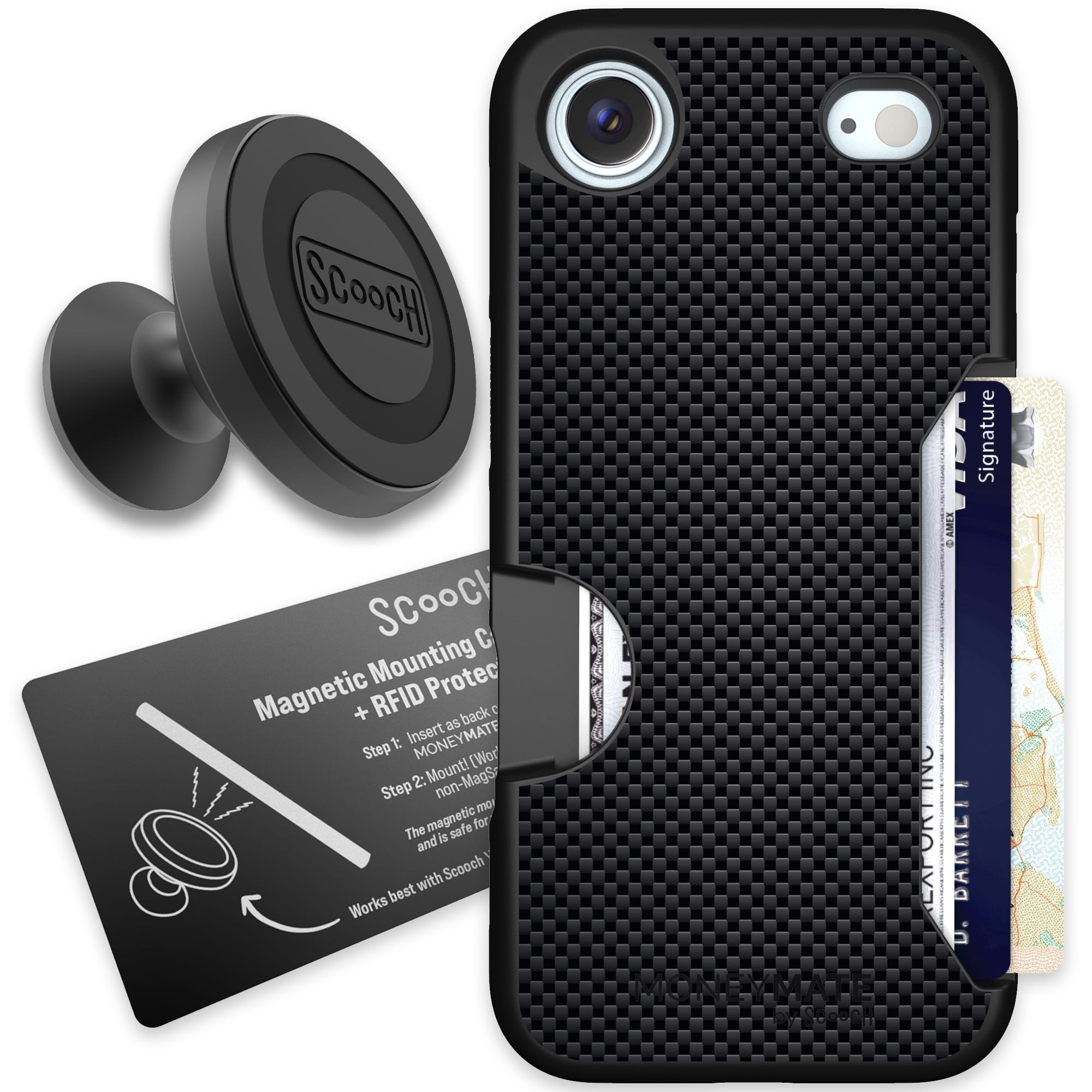 Scooch-Moneymate Starter Bundle for iPhone Air-Carbon Fiber